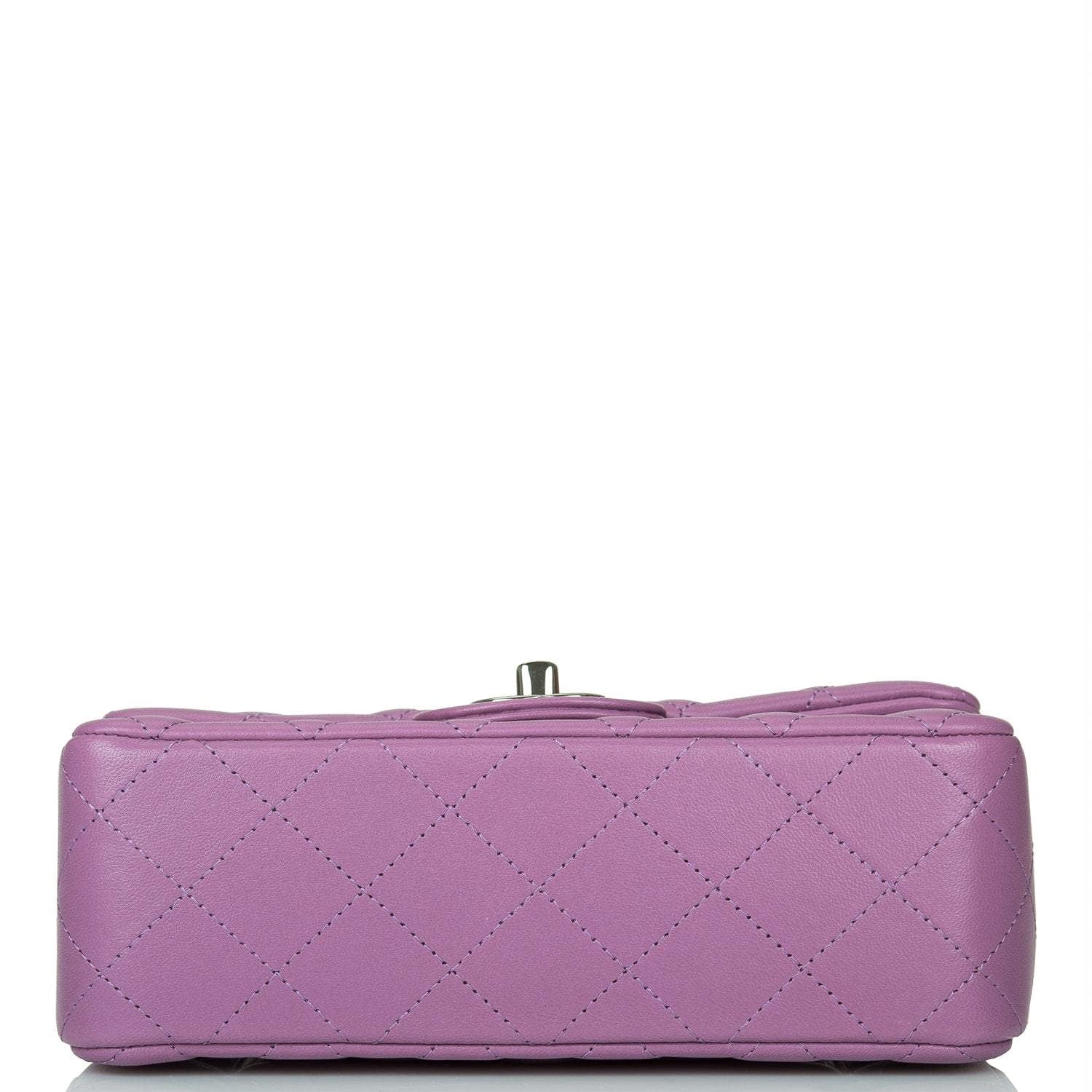 Chanel Purple Quilted Lambskin Rectangular Mini Classic Flap Bag Silver Hardware - Image 6