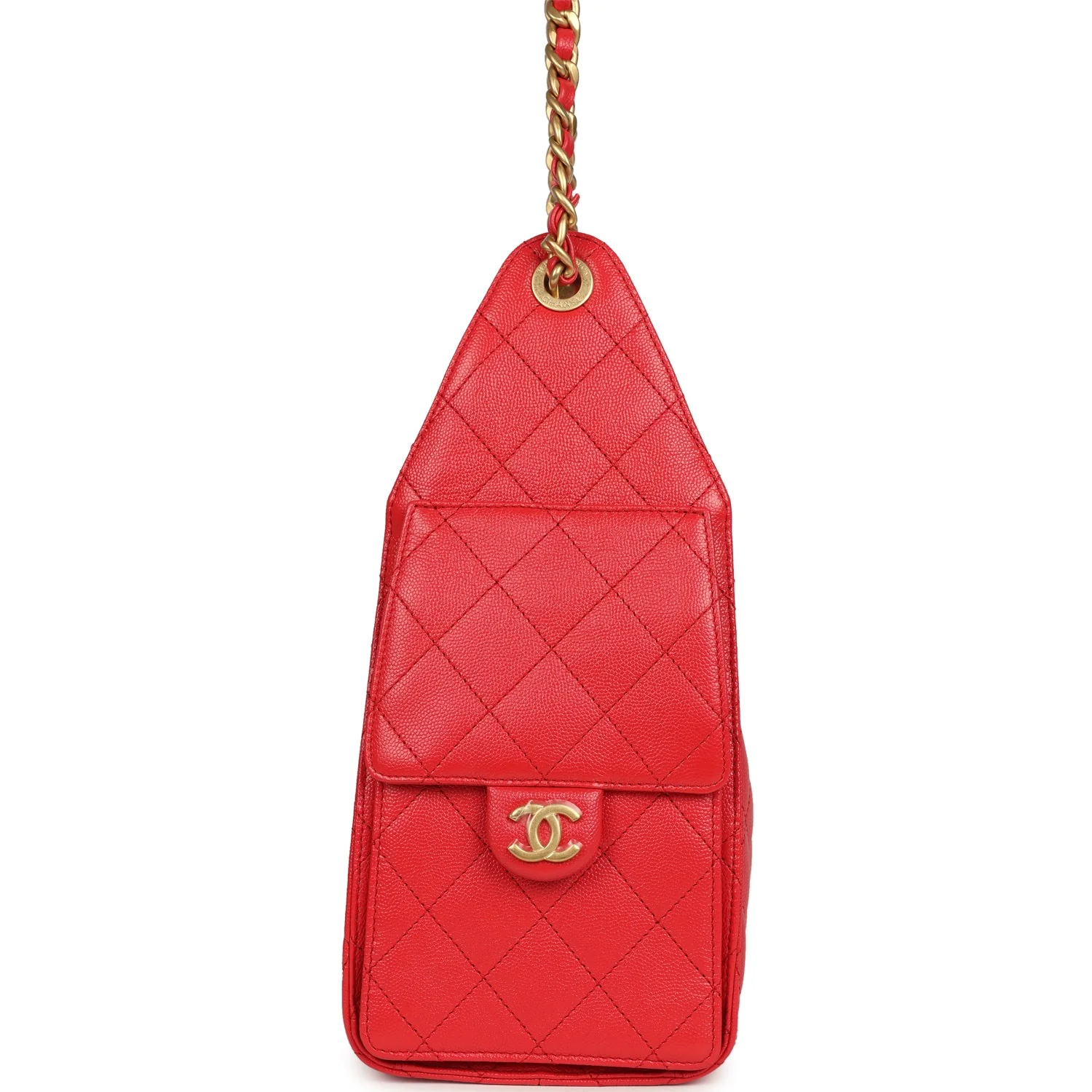 Chanel Small 25 Hobo Bag Dark Red Caviar Antique Gold Hardware - Image 3