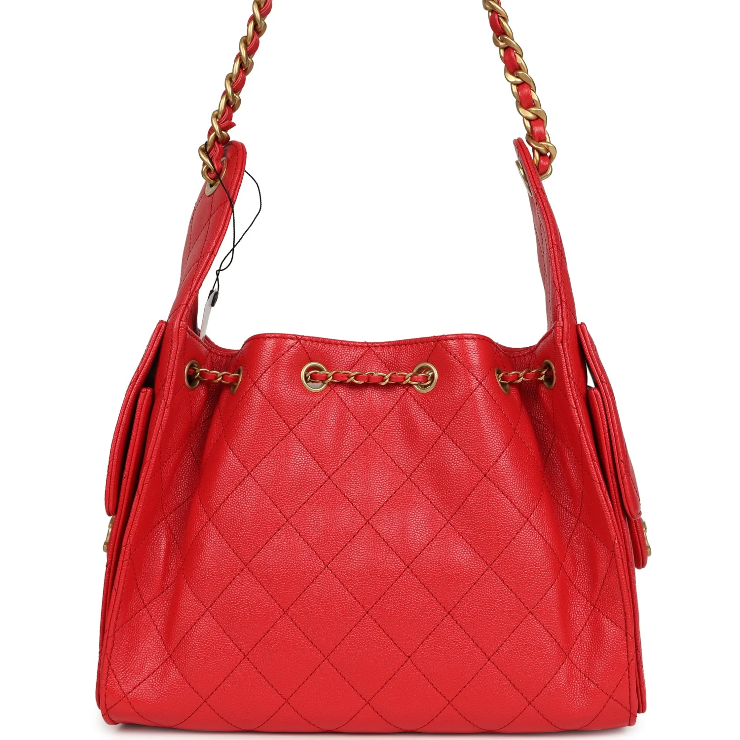 Chanel Small 25 Hobo Bag Dark Red Caviar Antique Gold Hardware - Image 4