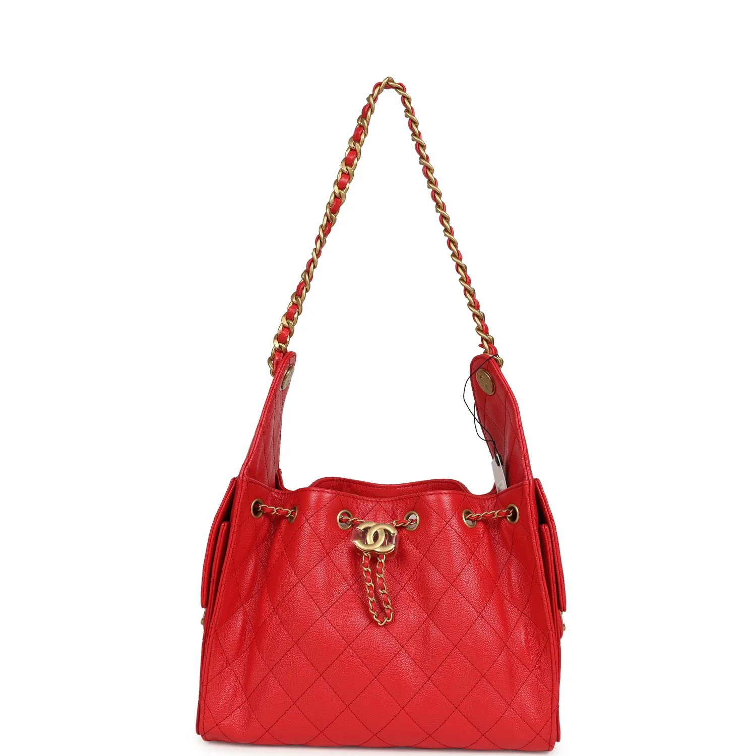 Chanel Small 25 Hobo Bag Dark Red Caviar Antique Gold Hardware - Image 7