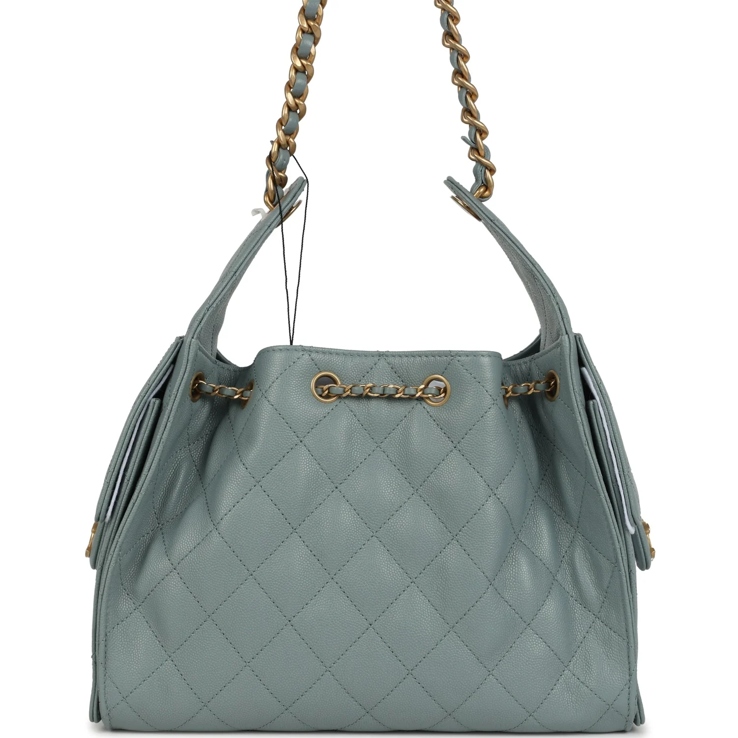 Chanel Small 25 Hobo Bag Green Caviar Antique Gold Hardware - Image 4