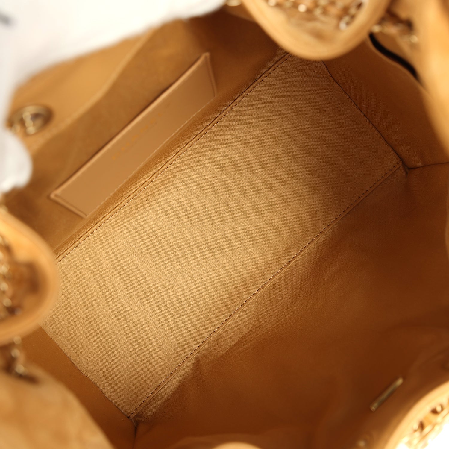 Chanel Small 25 Hobo Bag Tan Suede Antique Gold Hardware - Image 8