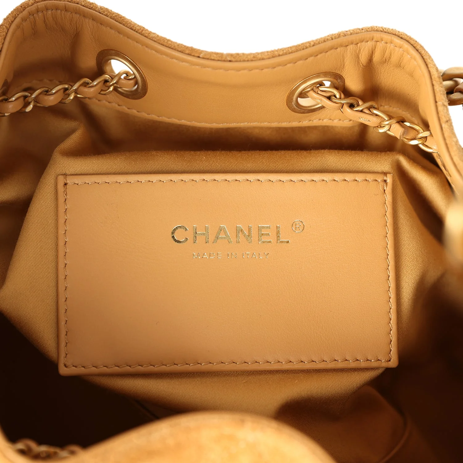 Chanel Small 25 Hobo Bag Tan Suede Antique Gold Hardware - Image 9