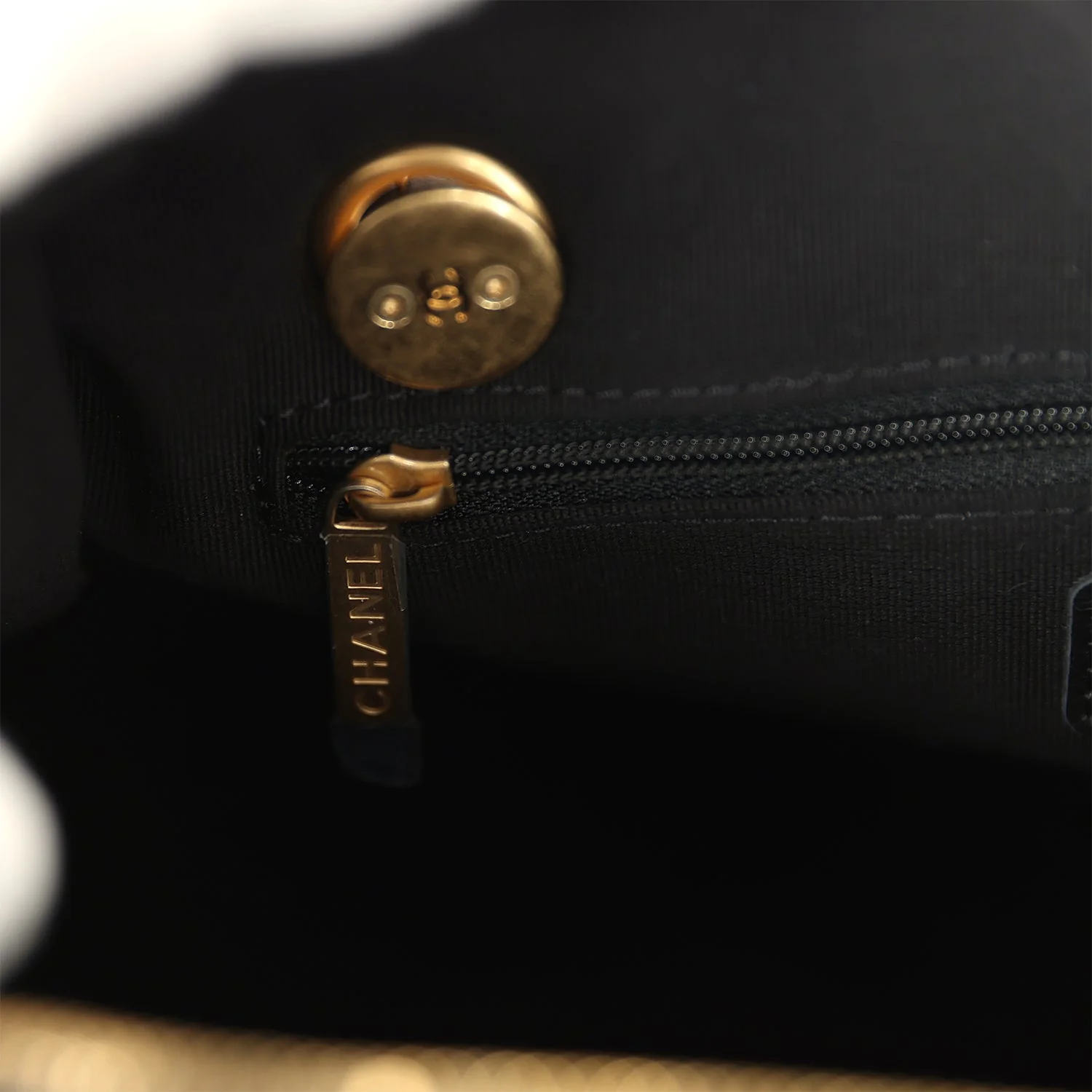 Chanel Small Bowling Bag Black Suede Antique Gold Hardware - Image 10