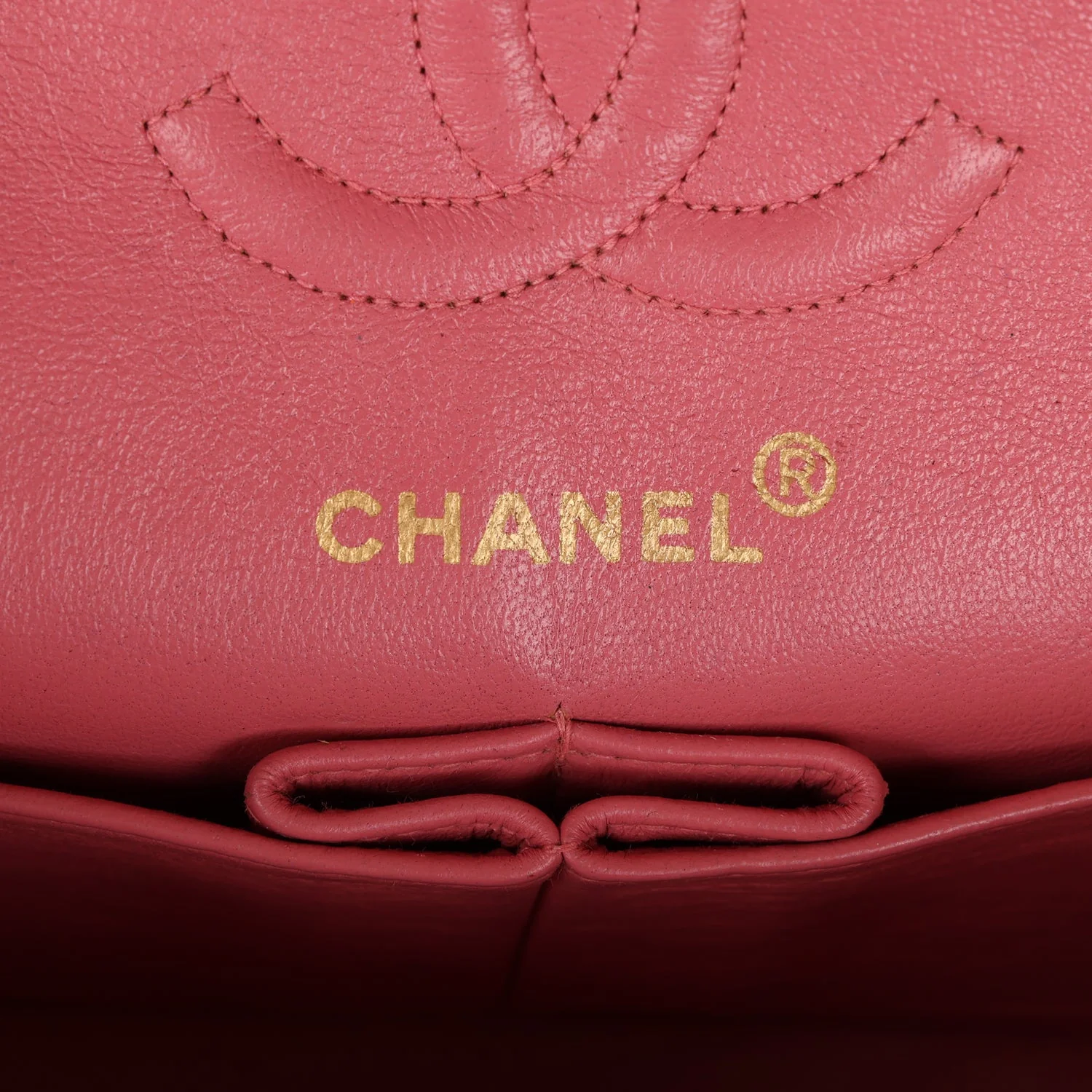 Vintage Chanel Small Classic Double Flap Bag Dark Pink Lambskin Gold Hardware - Image 8