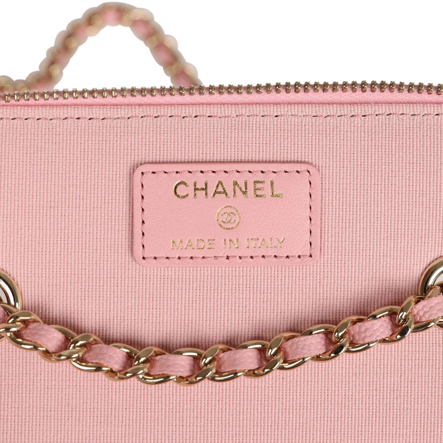 Chanel Small Classic Vanity Case Pink Caviar Light Gold Hardware - Image 8