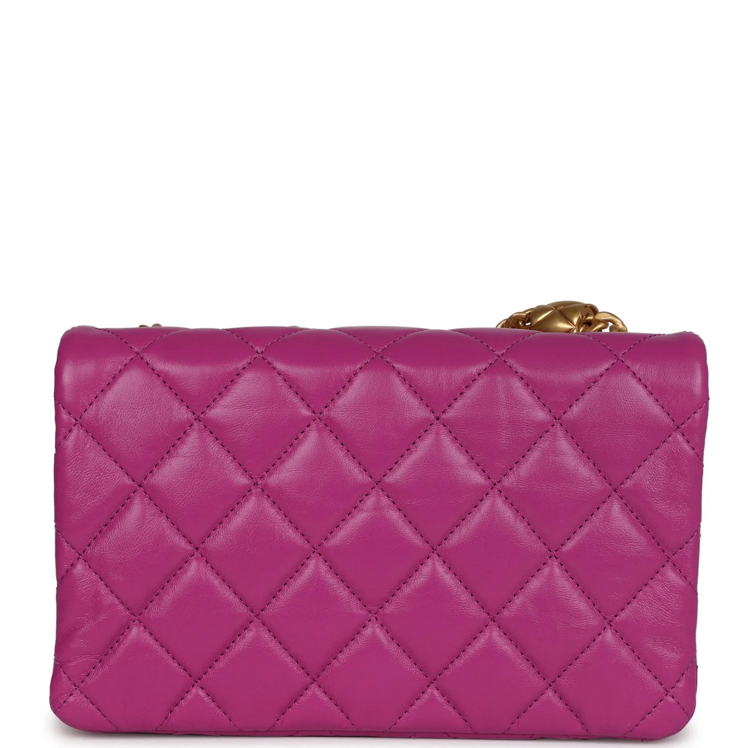 Chanel Small Crush Flap Bag Purple Shiny Aged Calfskin Brushed Gold Hardware - Image 4