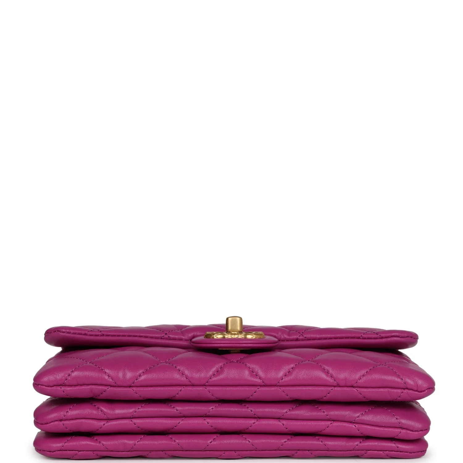 Chanel Small Crush Flap Bag Purple Shiny Aged Calfskin Brushed Gold Hardware - Image 6