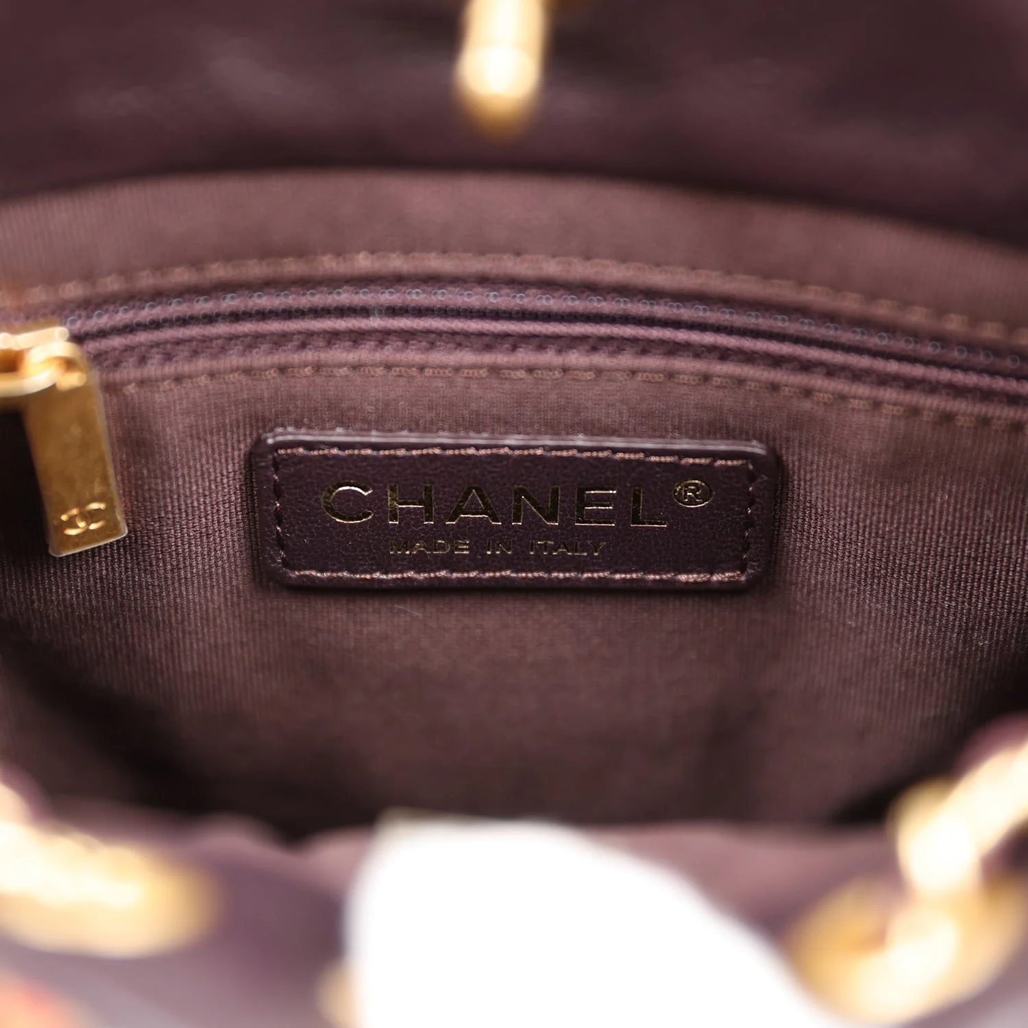 Chanel Small Drawstring Backpack Multicolored Tweed Antique Gold Hardware - Image 10