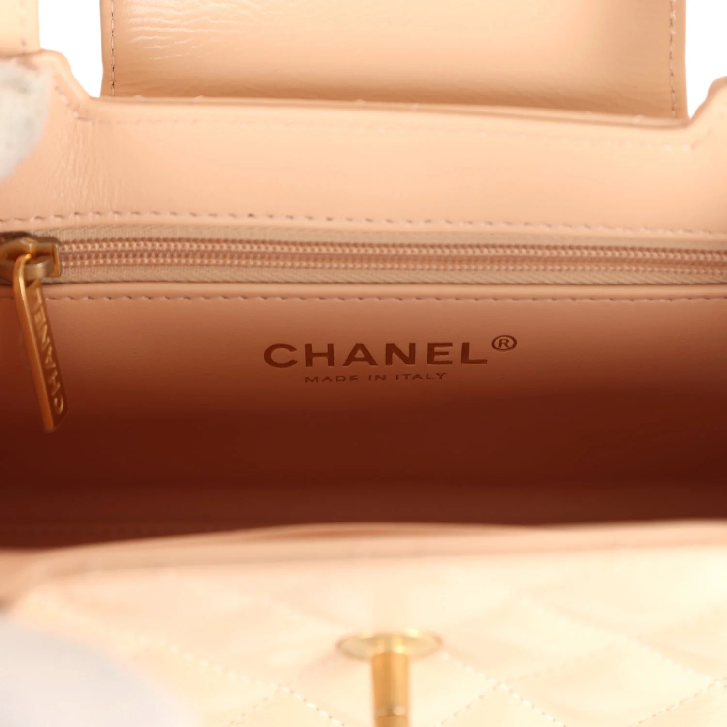 Chanel Small Kelly Shopper Beige Shiny Aged Calfskin Brushed Gold Hardware - Image 9