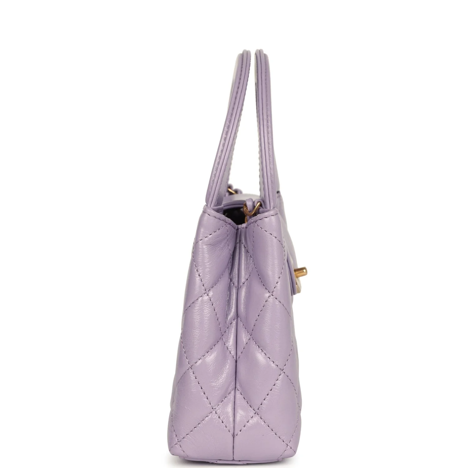 Chanel Small Kelly Shopper Light Purple Shiny Aged Calfskin Brushed Gold Hardware - Image 3