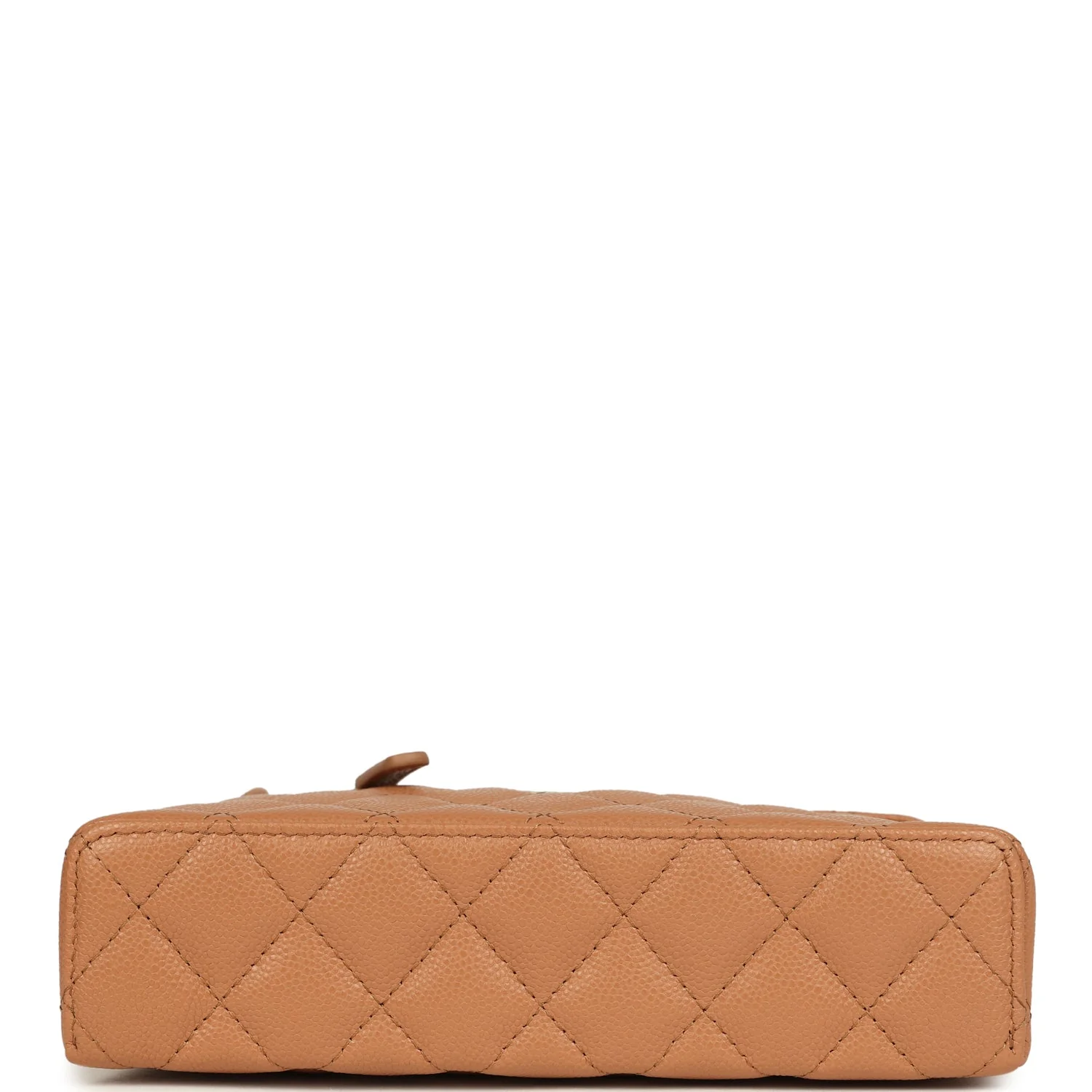 Chanel Top Handle Long Vanity Case with Chain Dark Beige Shiny Caviar Light Gold Hardware - Image 6