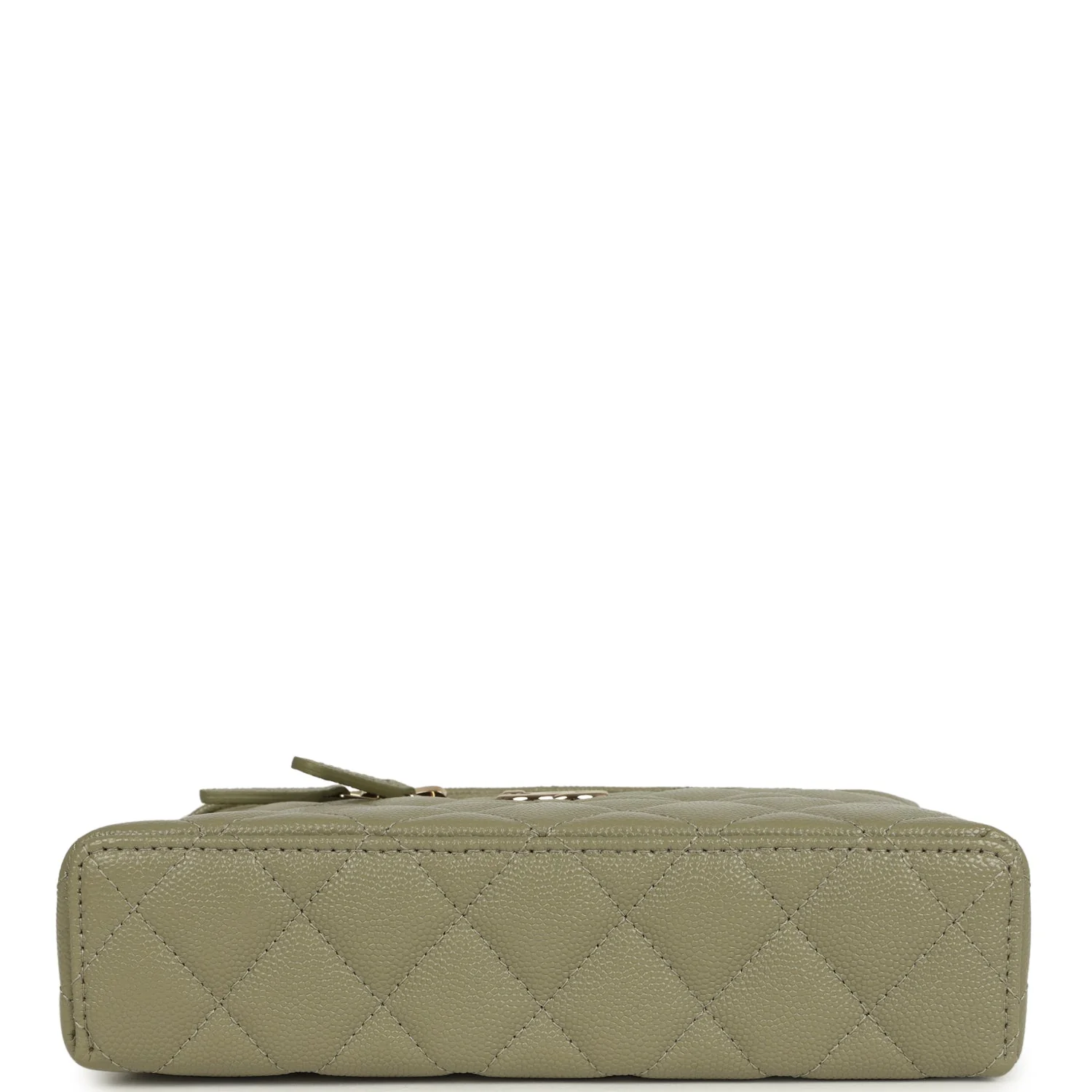 Chanel Trendy Top Handle Long Vanity Case with Chain Khaki Caviar Light Gold Hardware - Image 6