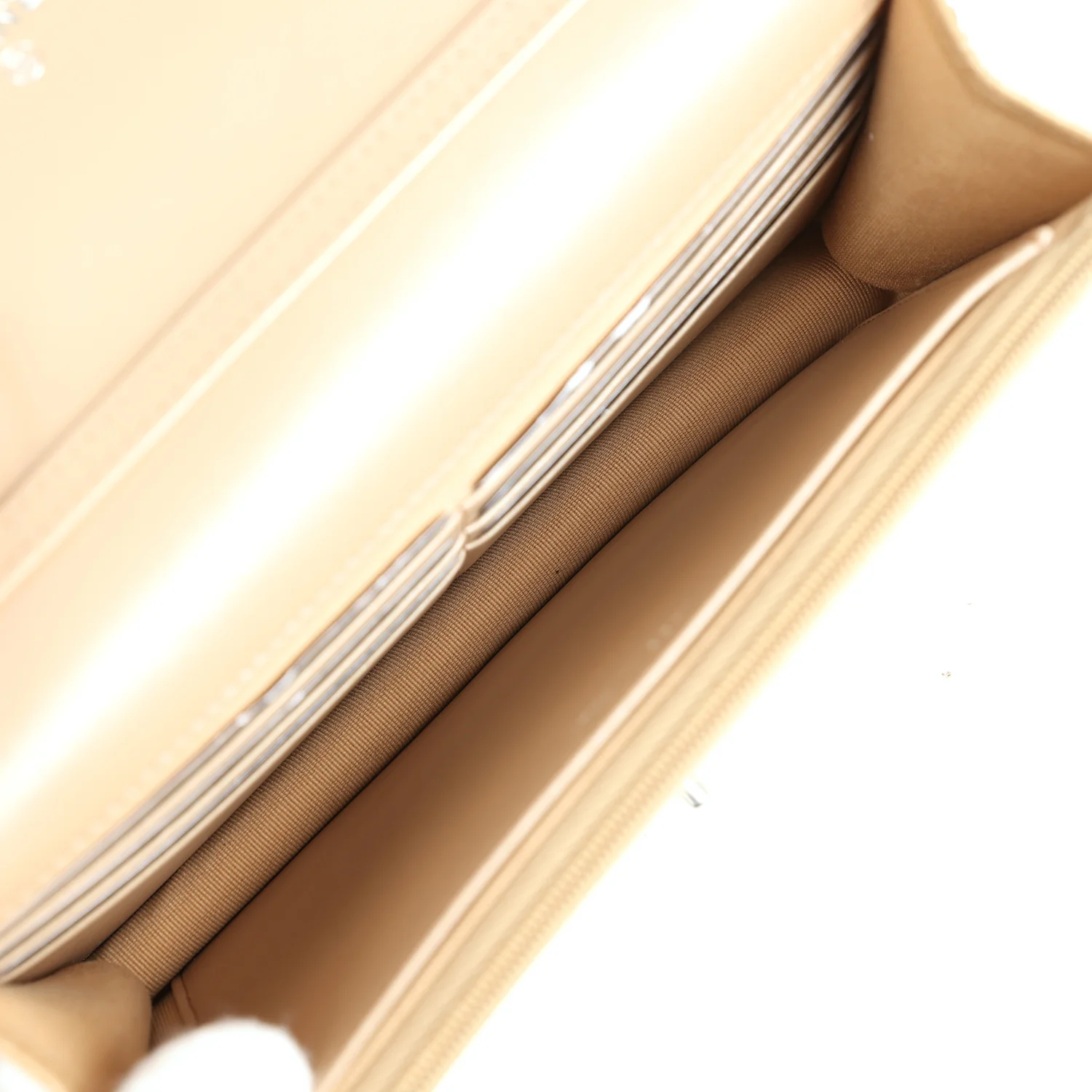 Chanel Wallet On Chain WOC Beige Iridescent Caviar Silver Hardware - Image 11