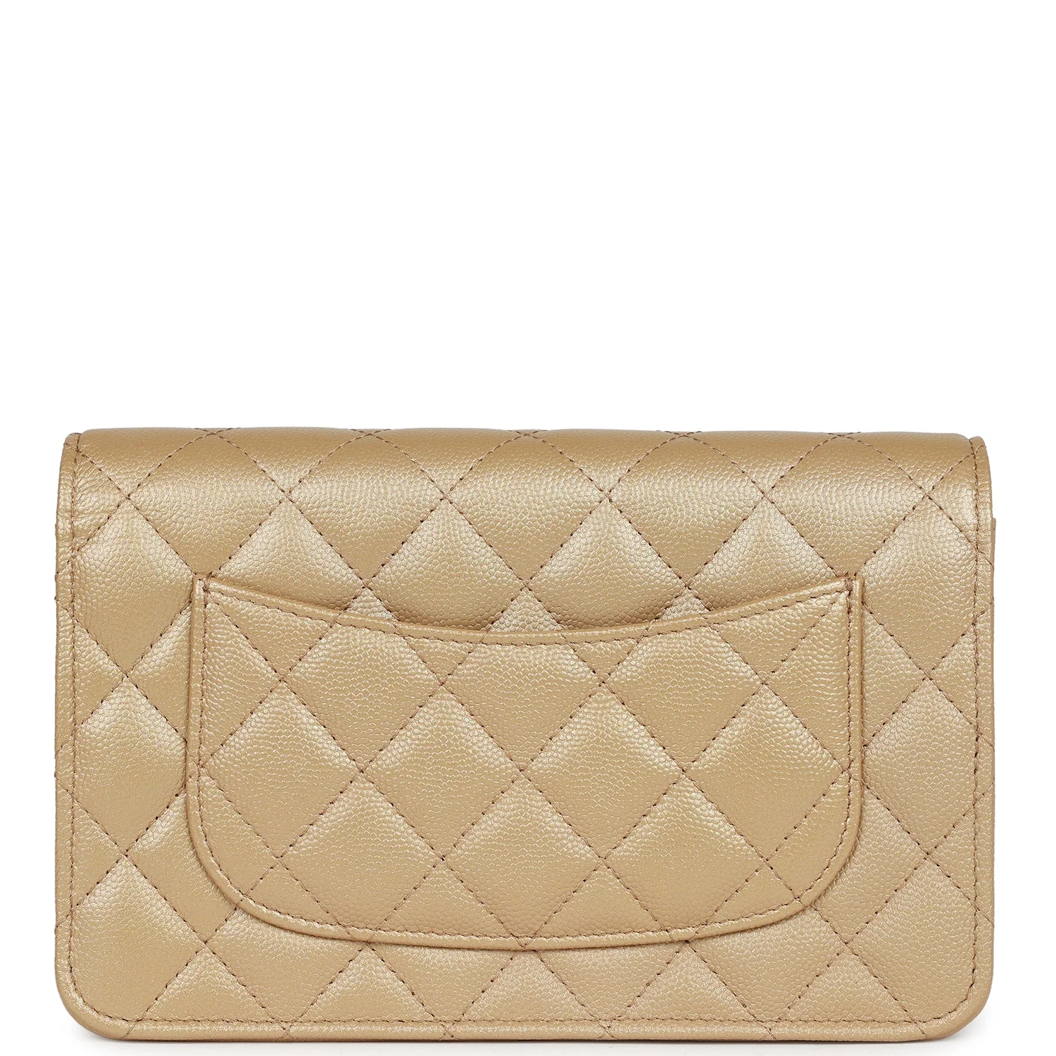 Chanel Wallet On Chain WOC Beige Iridescent Caviar Silver Hardware - Image 4