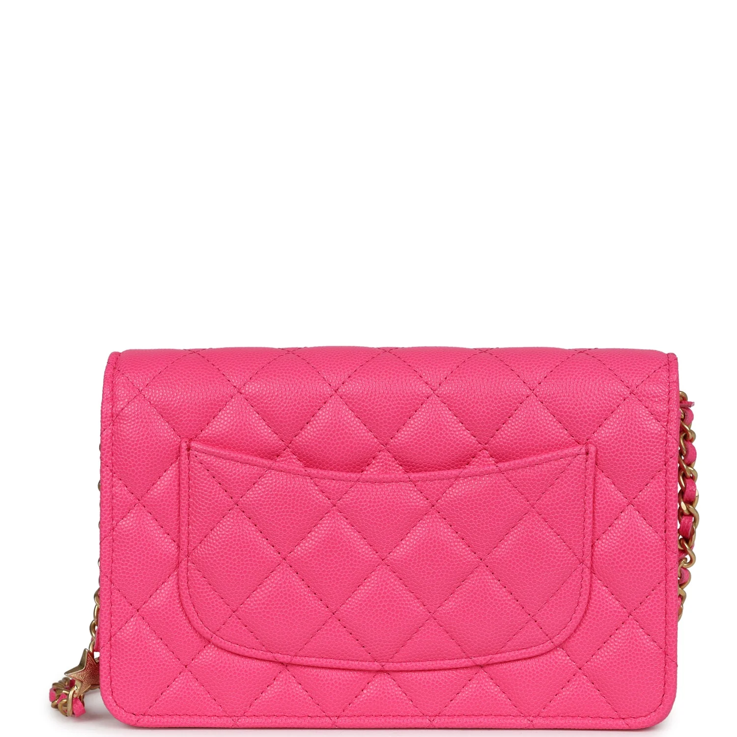 Chanel Wallet on Chain WOC Fuchsia Caviar Antique Gold Hardware - Image 4