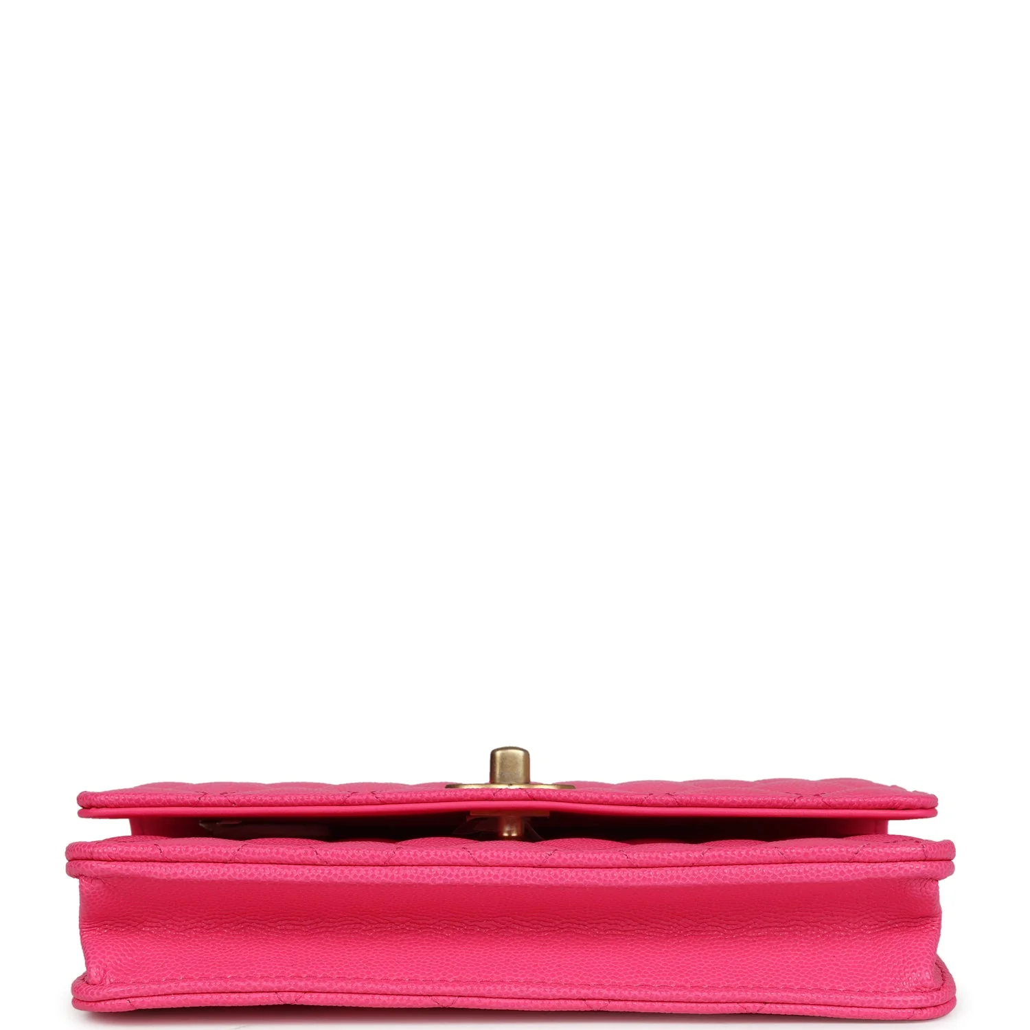 Chanel Wallet on Chain WOC Fuchsia Caviar Antique Gold Hardware - Image 6