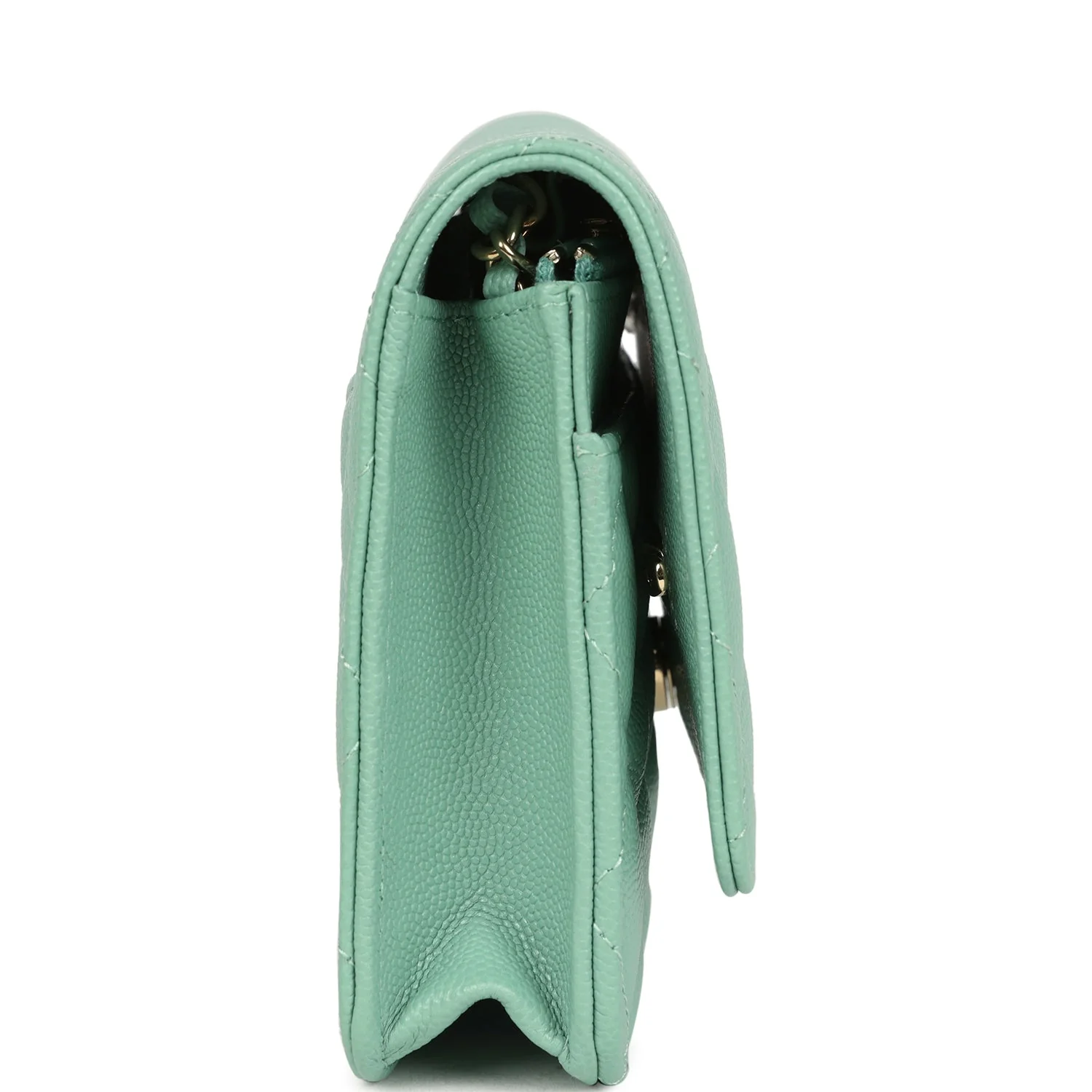 Chanel Wallet On Chain WOC Light Green Caviar Light Gold Hardware - Image 3