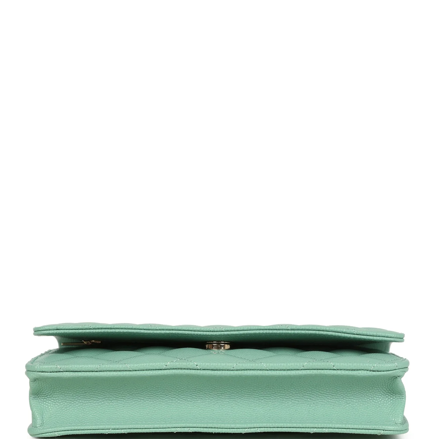 Chanel Wallet On Chain WOC Light Green Caviar Light Gold Hardware - Image 6