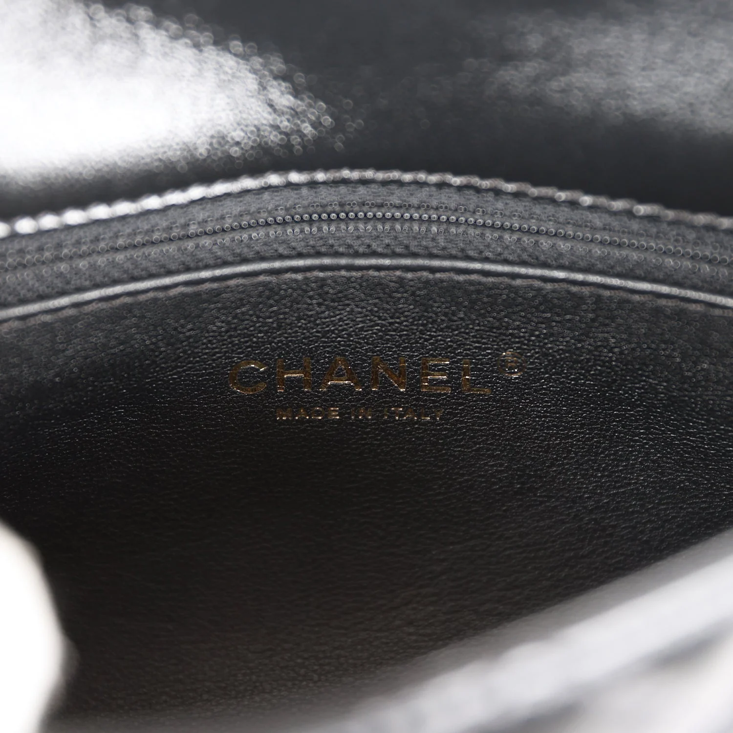 Chanel Mini Rectangular Flap with Top Handle Black Lambskin Gold Hardware - Image 8