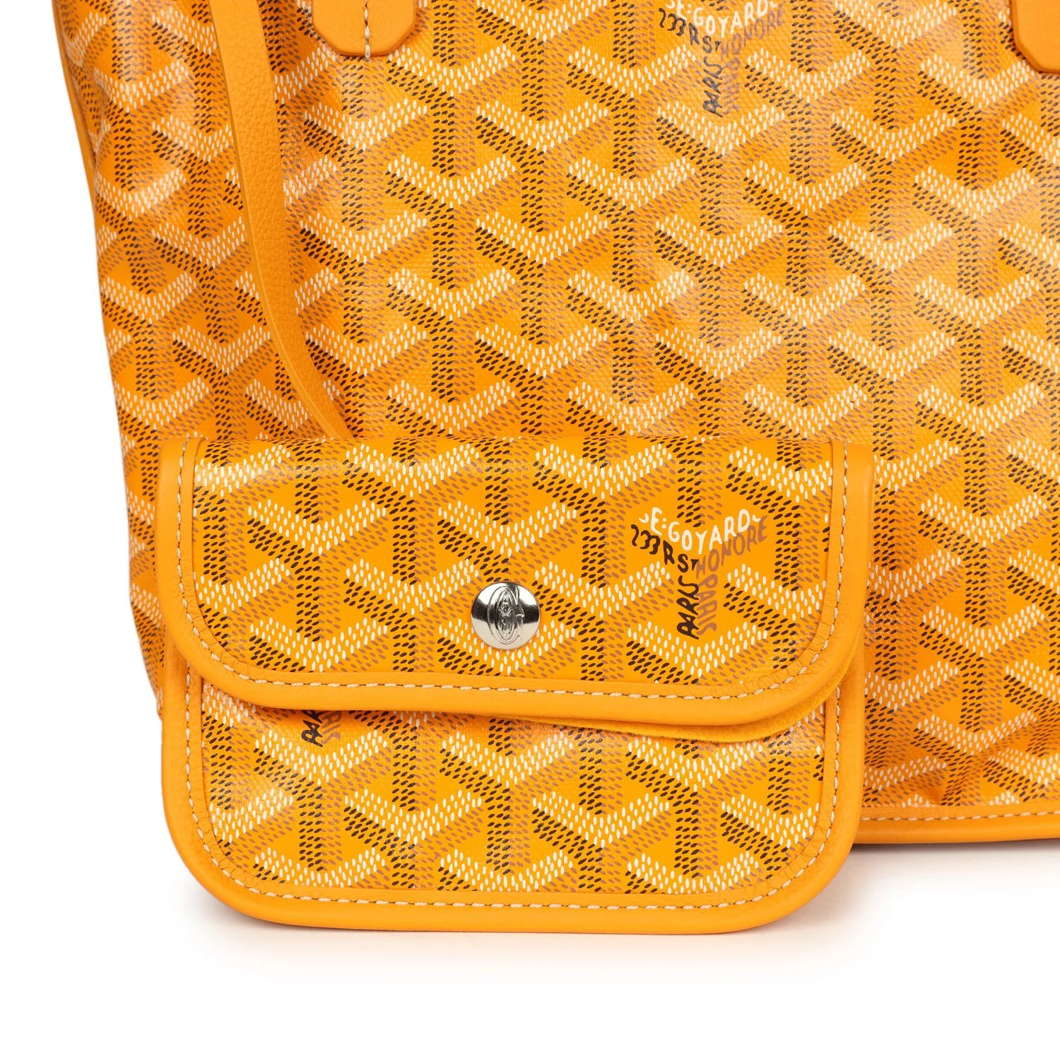 Goyard Goyardine Yellow Anjou Mini Bag Palladium Hardware - Image 6