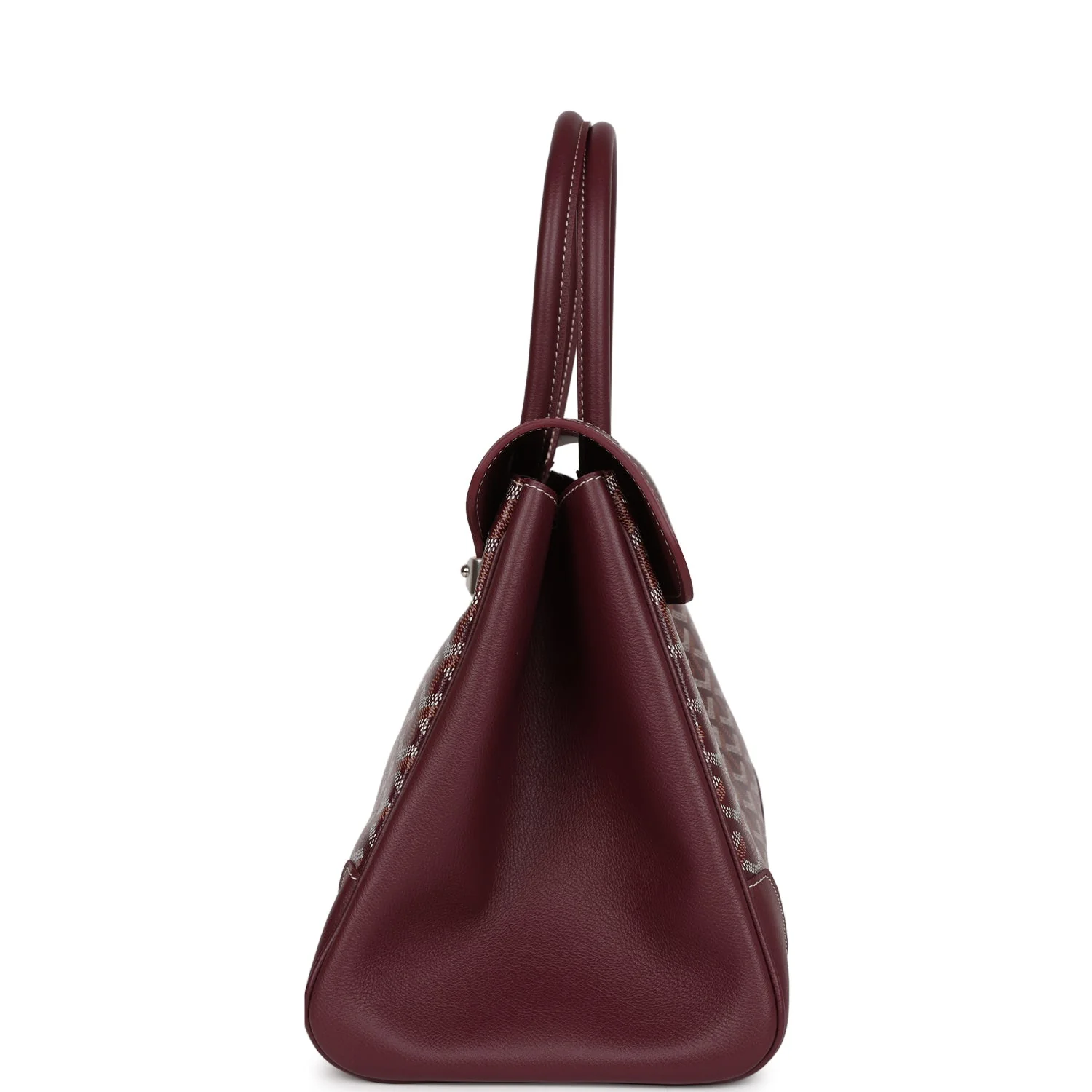 Goyard Saigon Tote Burgundy Goyardine Canvas Palladium Hardware - Image 3