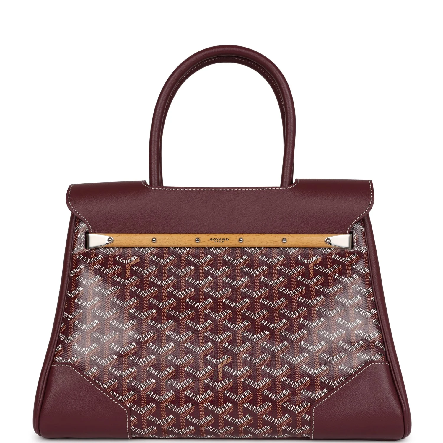 Goyard Saigon Tote Burgundy Goyardine Canvas Palladium Hardware - Image 4