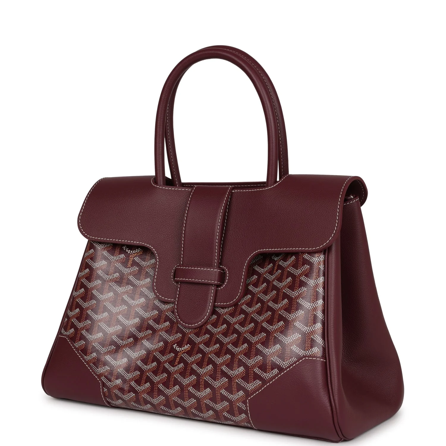 Goyard Saigon Tote Burgundy Goyardine Canvas Palladium Hardware - Image 5