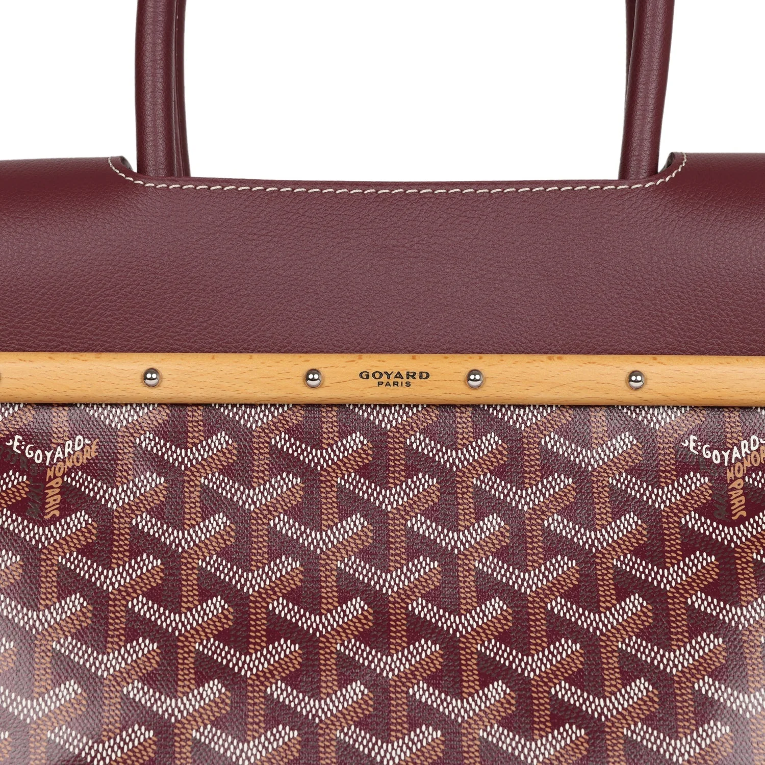 Goyard Saigon Tote Burgundy Goyardine Canvas Palladium Hardware - Image 6