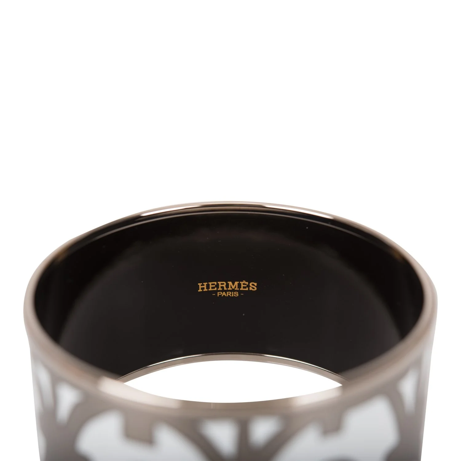 Pre-owned Hermes "Balcons du Guadalquivir Cloisonne" Extra Wide Printed Enamel Bracelet PM (65) NO RESERVE! - Image 3