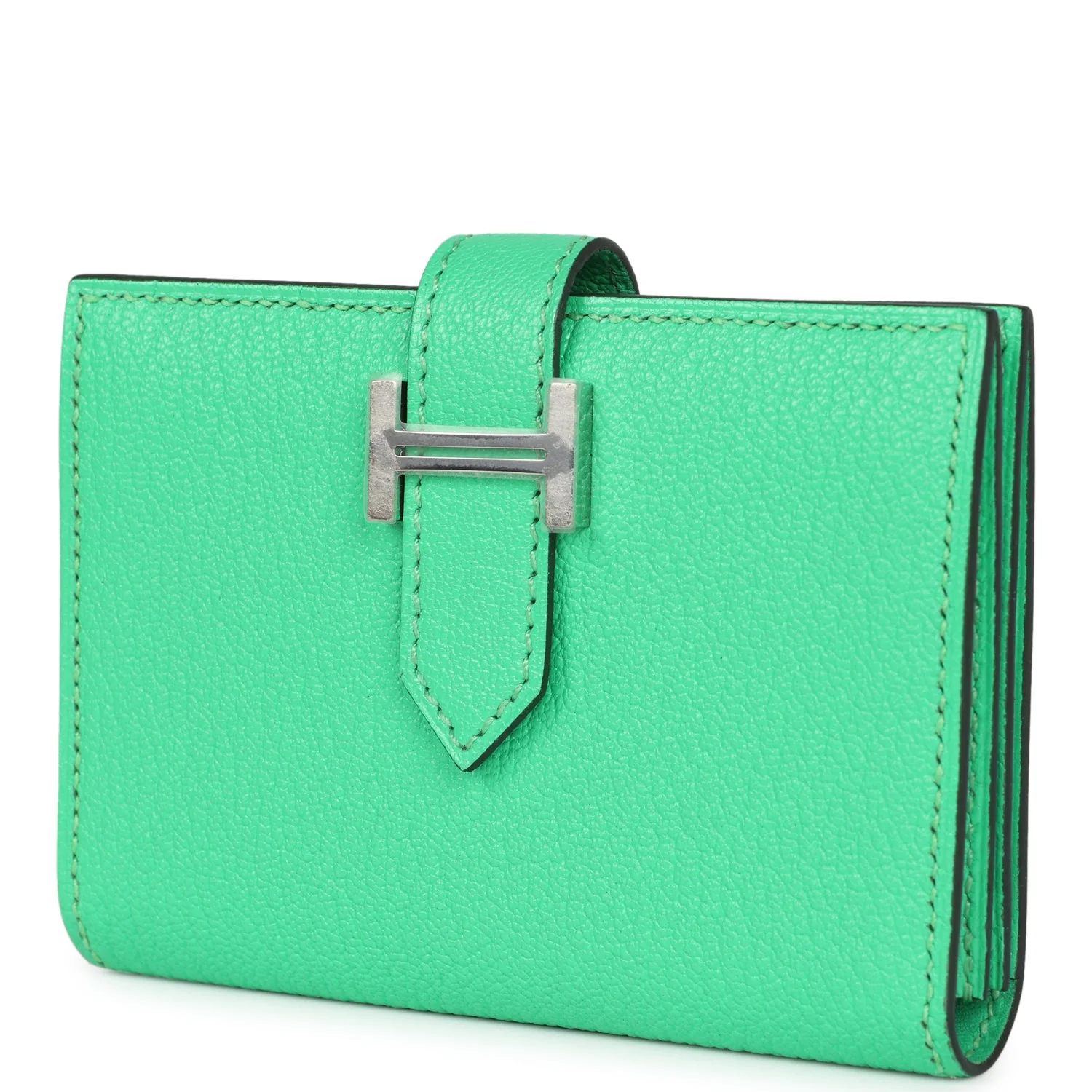 Hermes Bearn Card Holder Vert Comics Chevre Mysore Palladium Hardware - Image 5