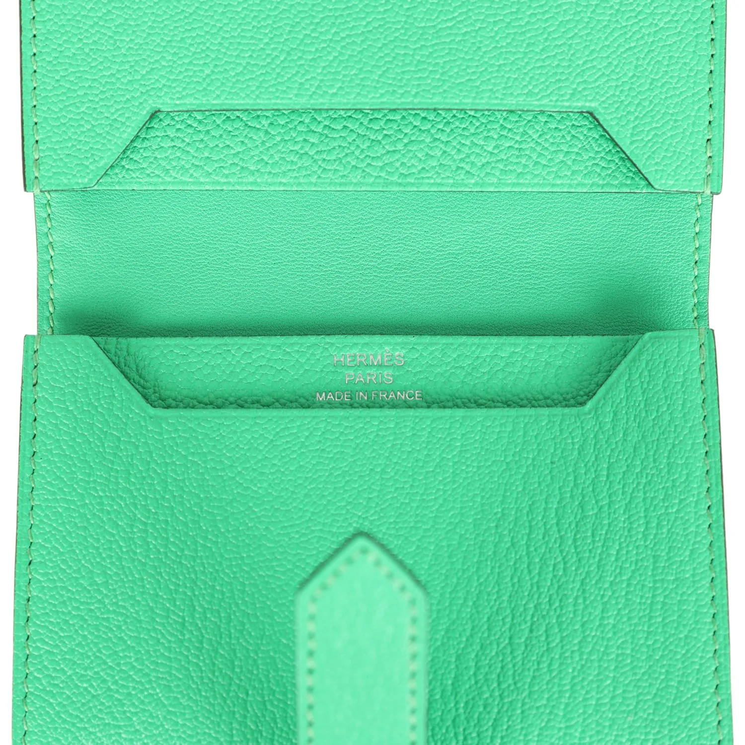 Hermes Bearn Card Holder Vert Comics Chevre Mysore Palladium Hardware - Image 8