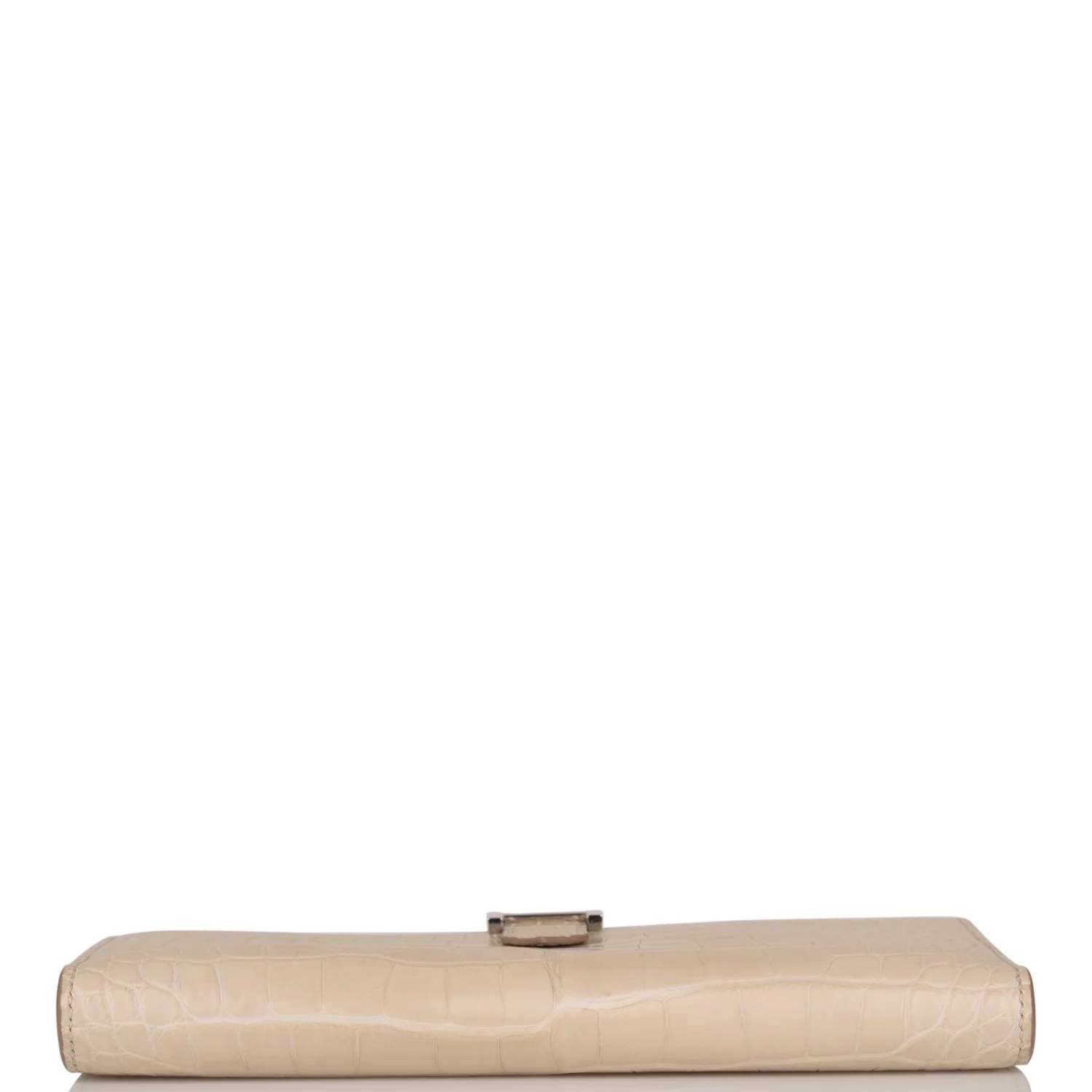 Pre-owned Hermes Bearn Wallet Beton Matte Alligator Palladium Hardware - Image 4