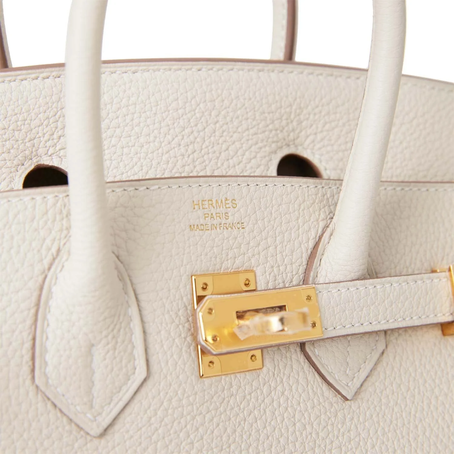Hermes Birkin 25 Craie Togo Gold Hardware - Image 6