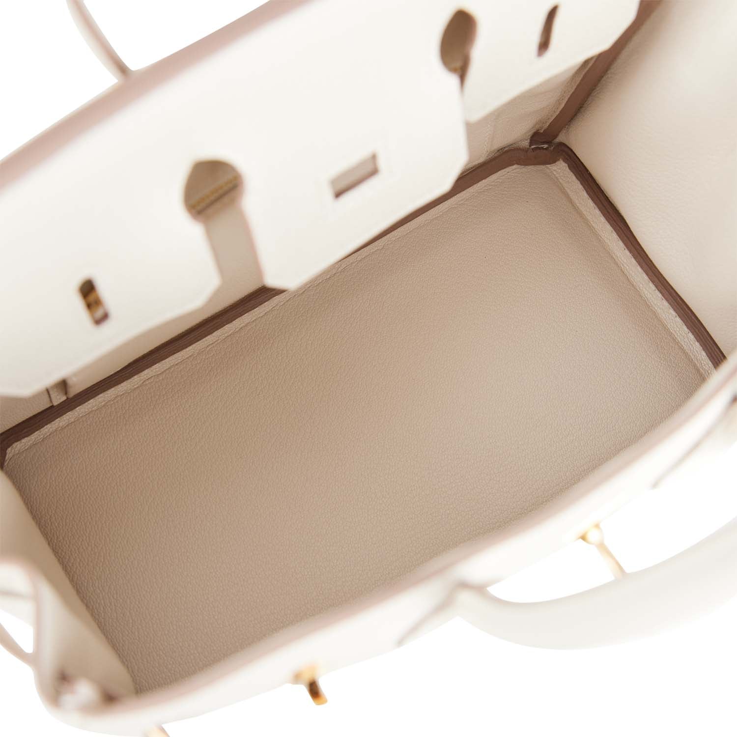 Hermes Birkin 25 Craie Togo Gold Hardware - Image 7