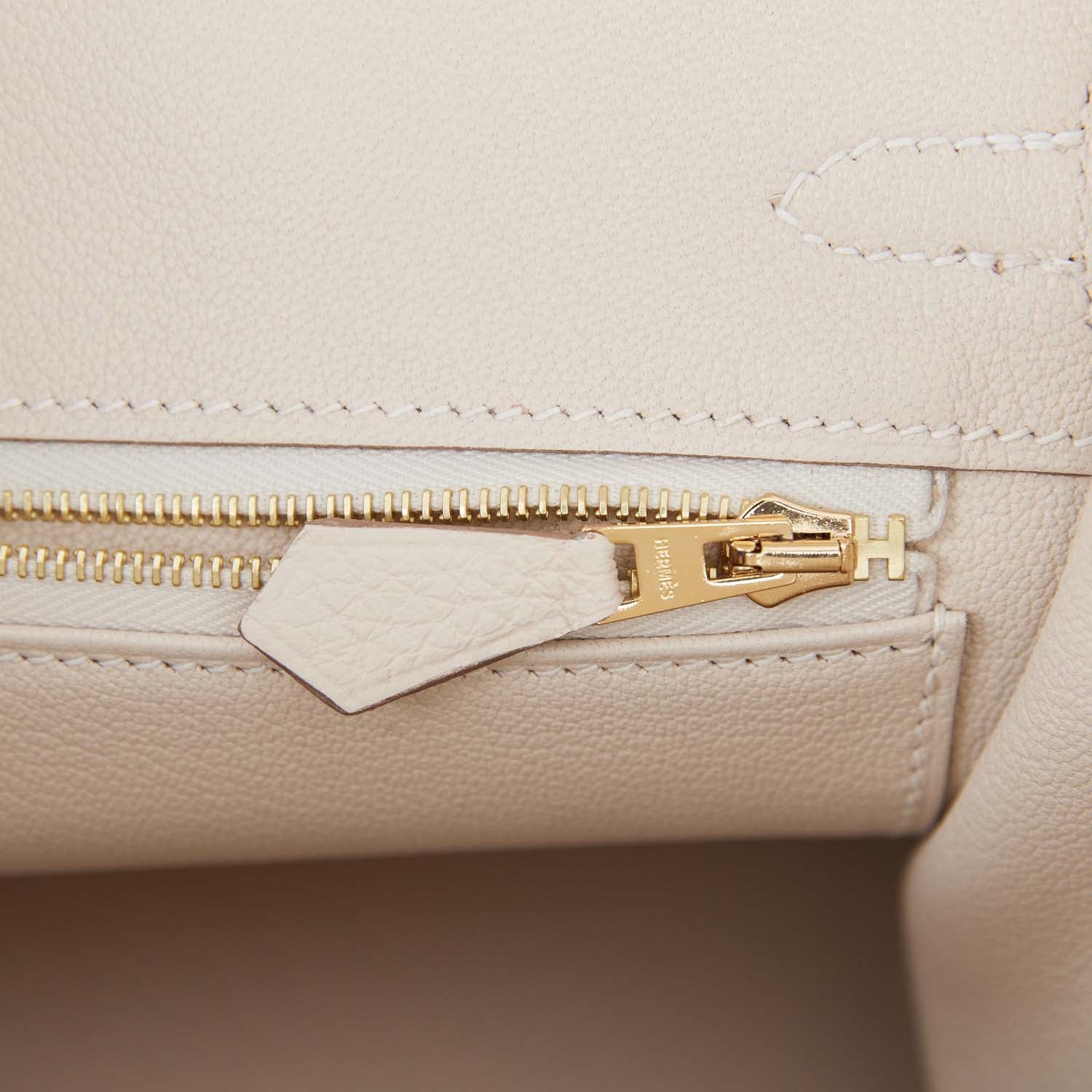 Hermes Birkin 25 Craie Togo Gold Hardware - Image 8