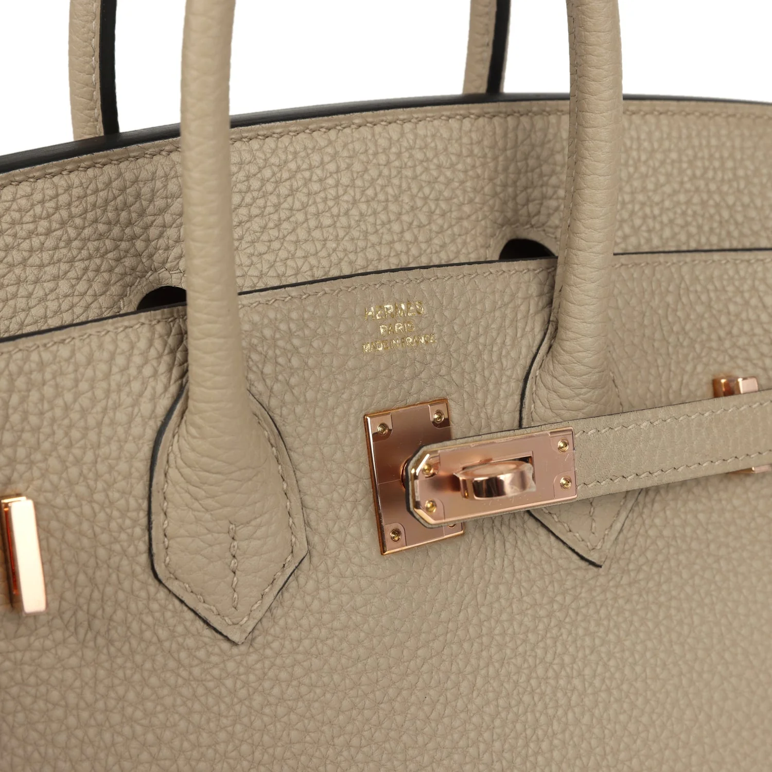 Hermes Birkin 25 Gris Tourterelle Togo Rose Gold Hardware - Image 7