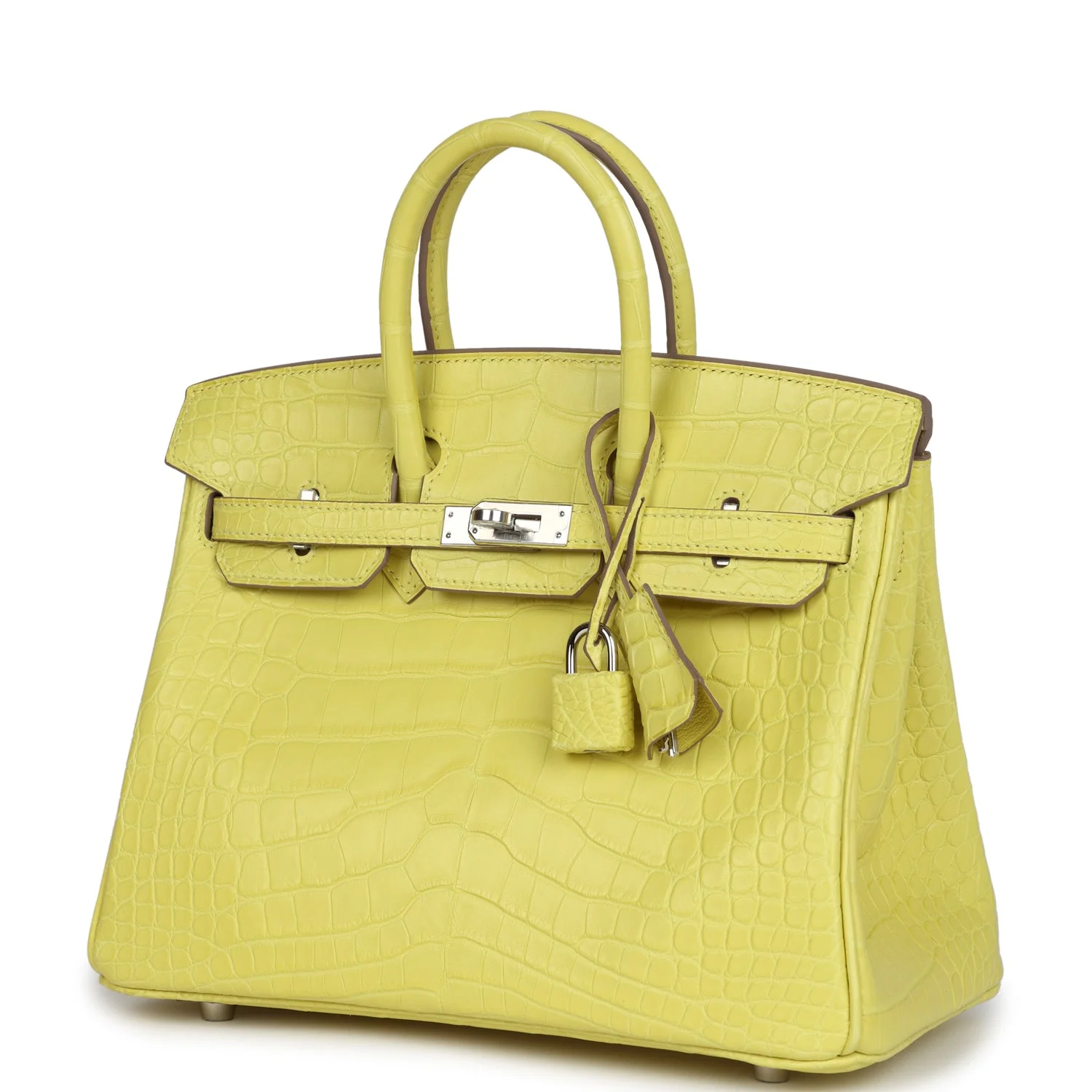 Hermes Birkin 25 Lime Matte Alligator Palladium Hardware - Image 5