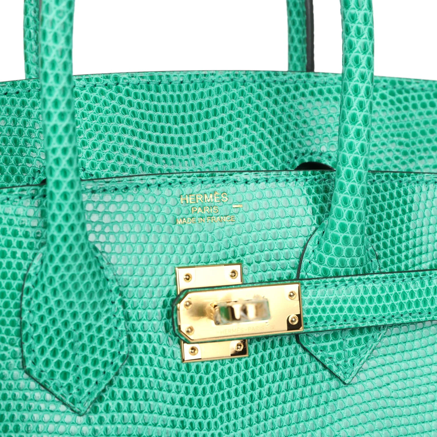 Hermes Birkin 25 Menthe Varanus Niloticus Lizard Gold Hardware - Image 7
