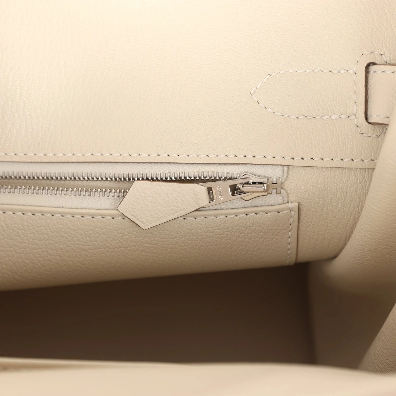 Hermes Birkin 30 Craie Togo Palladium Hardware - Image 9