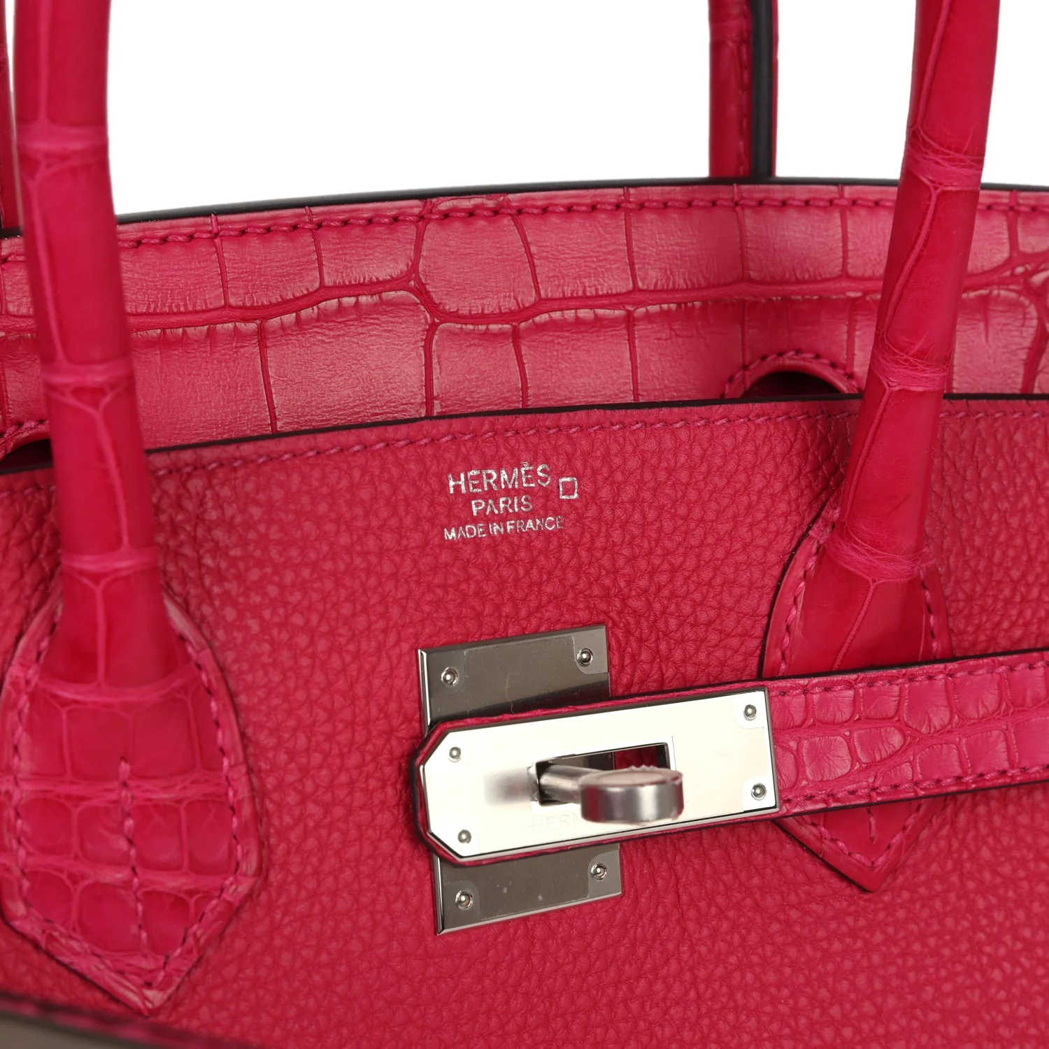 Hermes Birkin 30 Framboise Matte Alligator Togo Touch Palladium Hardware - Image 7