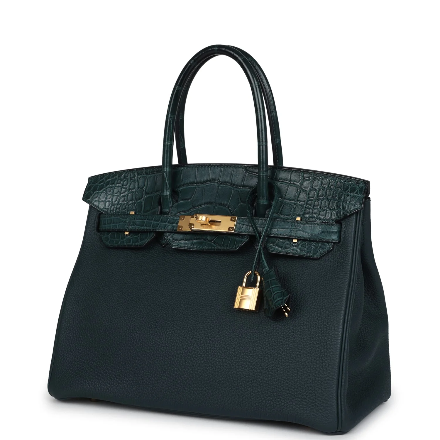 Hermes Birkin 30 Vert Cypress Togo and Matte Alligator Touch Gold Hardware - Image 5