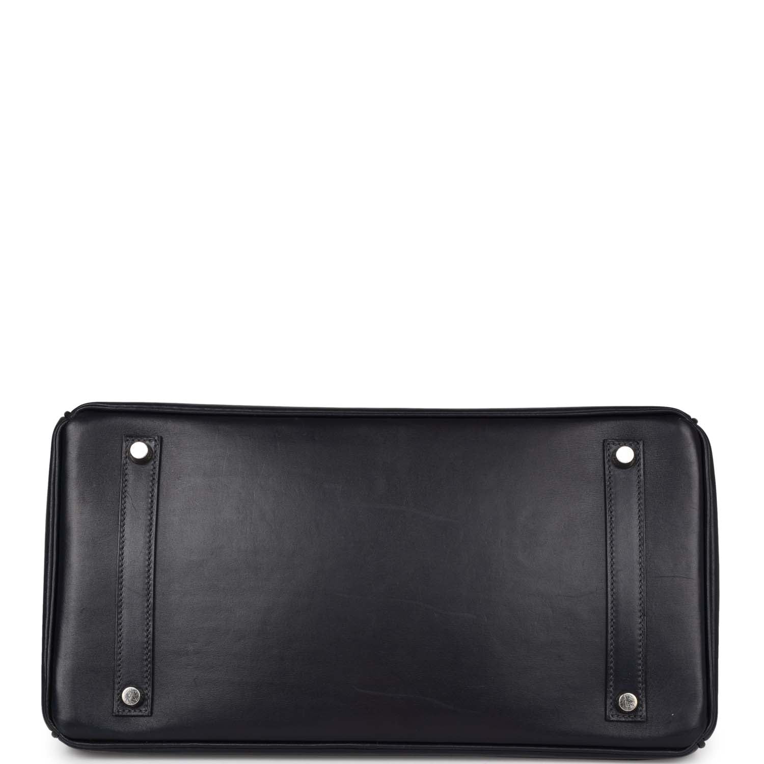 Vintage Hermes Birkin 35 Bleu Navy Box Palladium Hardware - Image 6