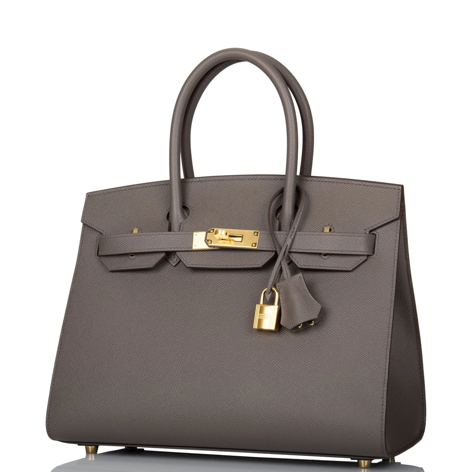 Hermes Birkin Sellier 30 Etain Epsom Gold Hardware - Image 5