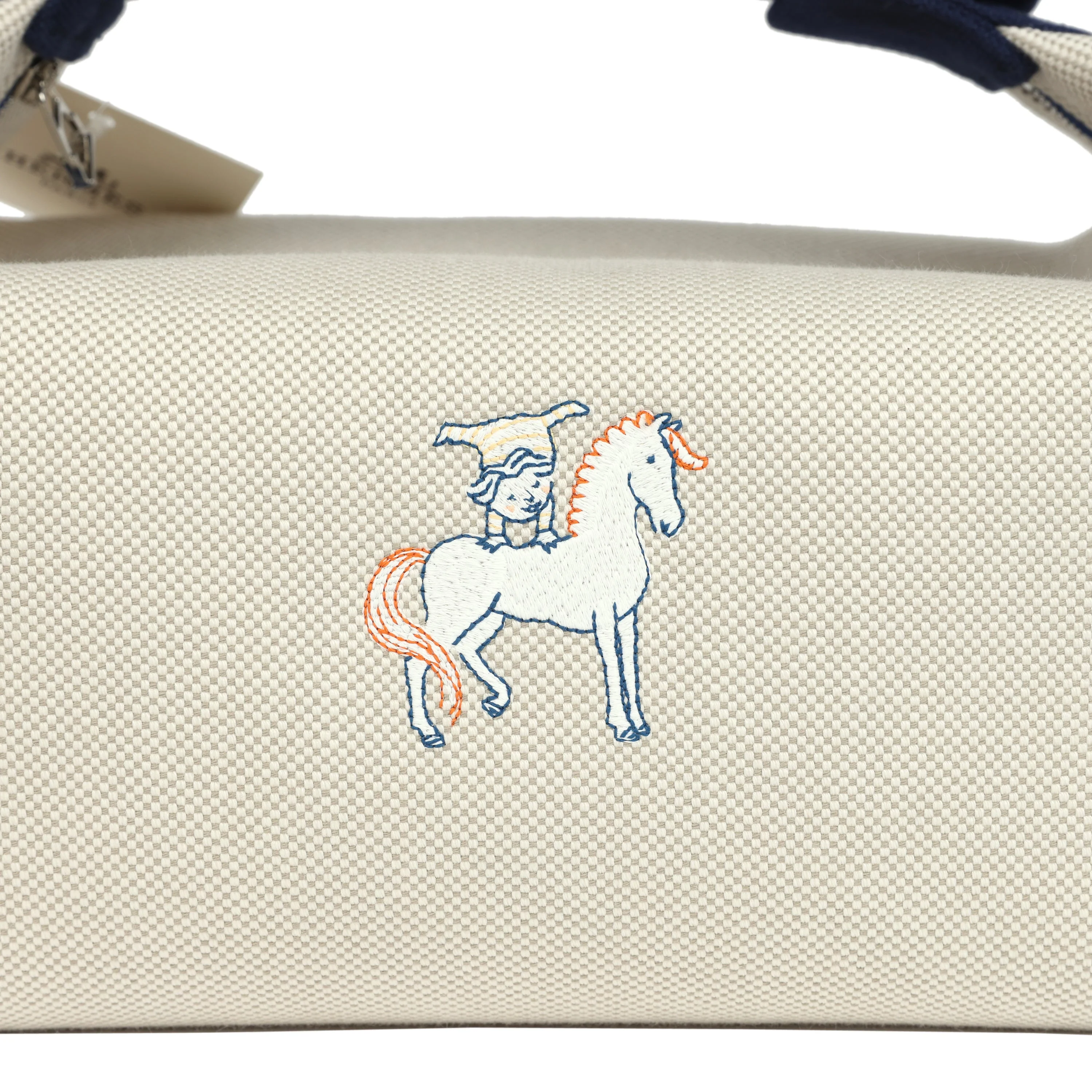 Hermes Bride A Brac Cabriole GM Gris Perle and Bleu Canvas Palladium Hardware - Image 7