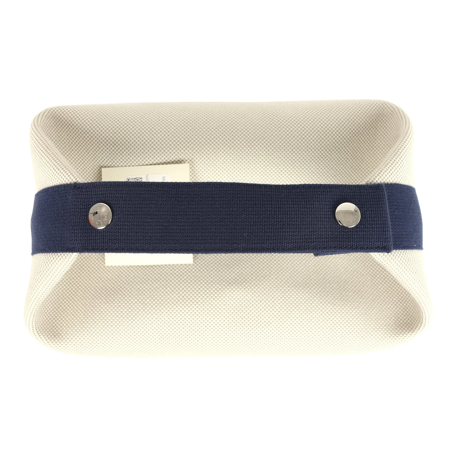 Hermes Bride A Brac Cabriole GM Gris Perle and Bleu Canvas Palladium Hardware - Image 8