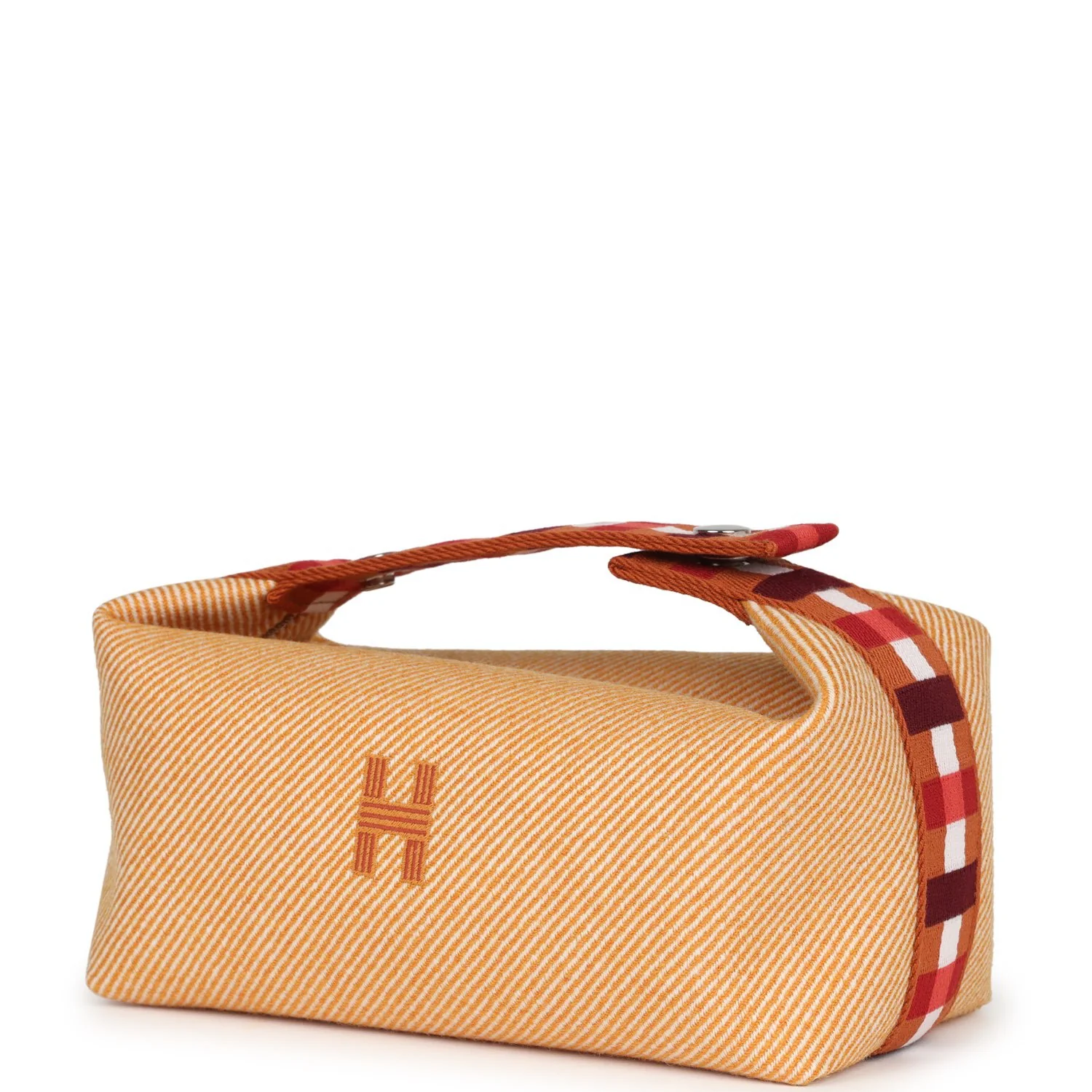 Hermes Bride A Brac Carre Case PM Fauve Merino Wool Palladium Hardware - Image 5