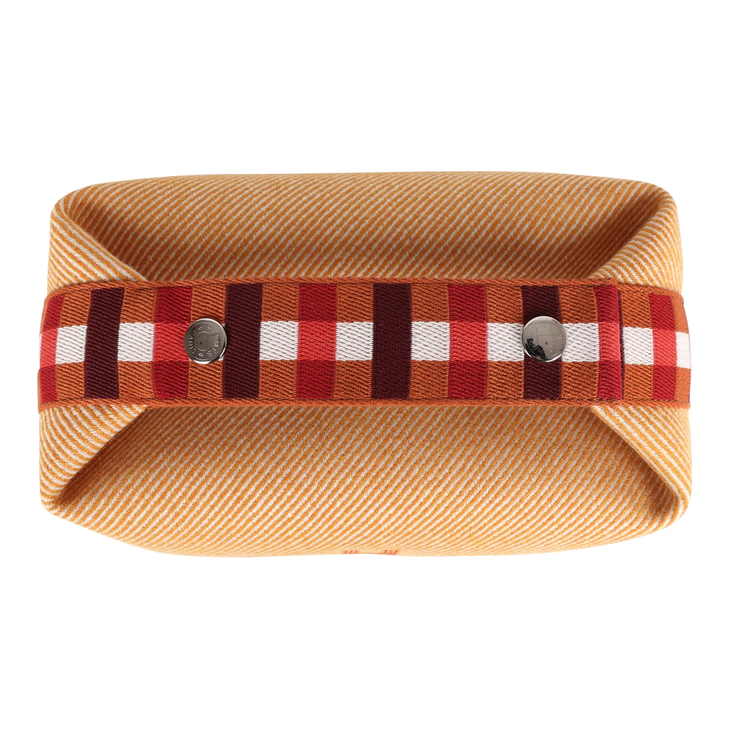 Hermes Bride A Brac Carre Case PM Fauve Merino Wool Palladium Hardware - Image 7