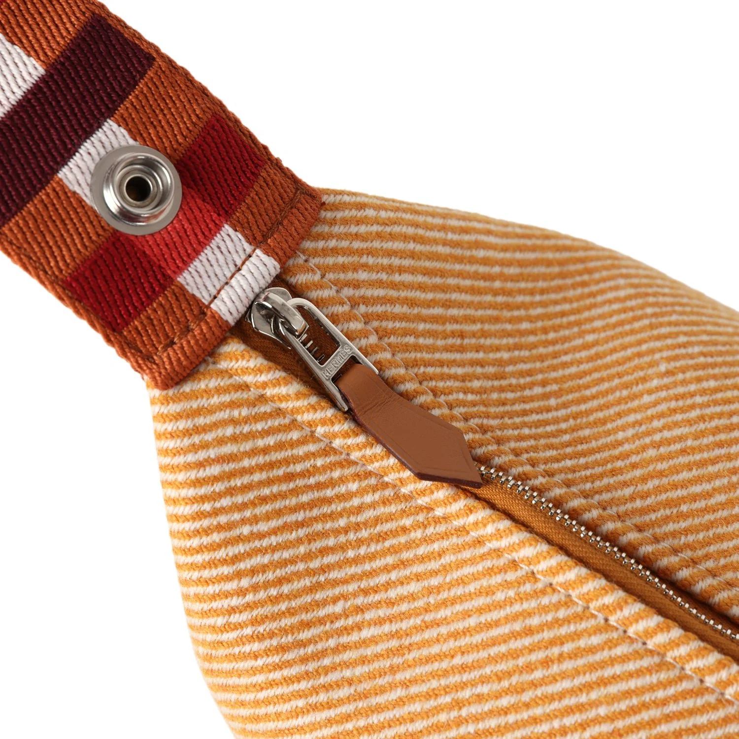 Hermes Bride A Brac Carre Case PM Fauve Merino Wool Palladium Hardware - Image 8