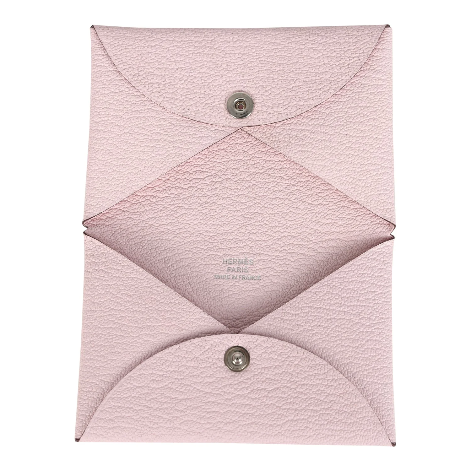 Hermes Calvi Card Holder Rose Darling Chevre Mysore Palladium Hardware - Image 7